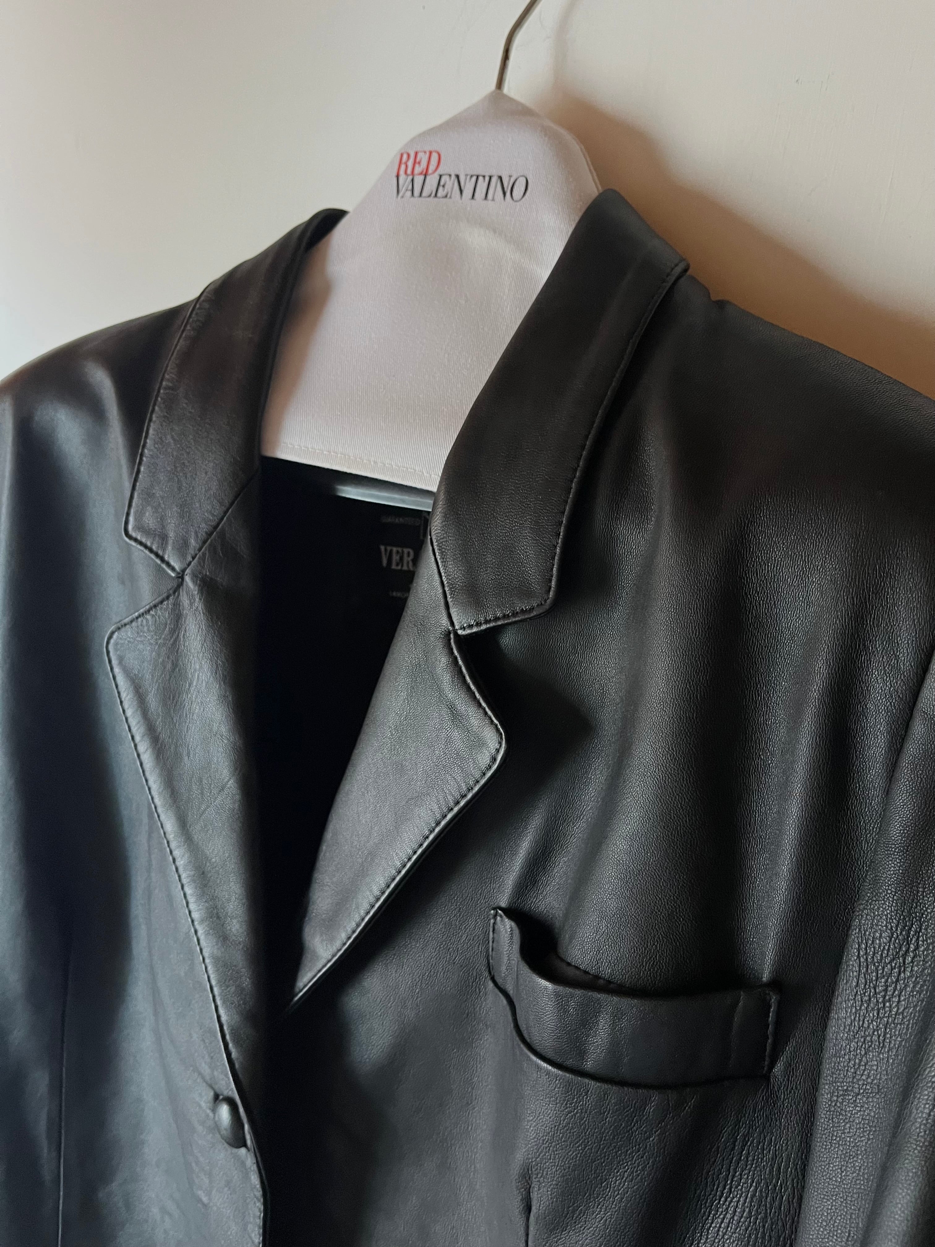 Leather/Pelle tailoring blazer Nero