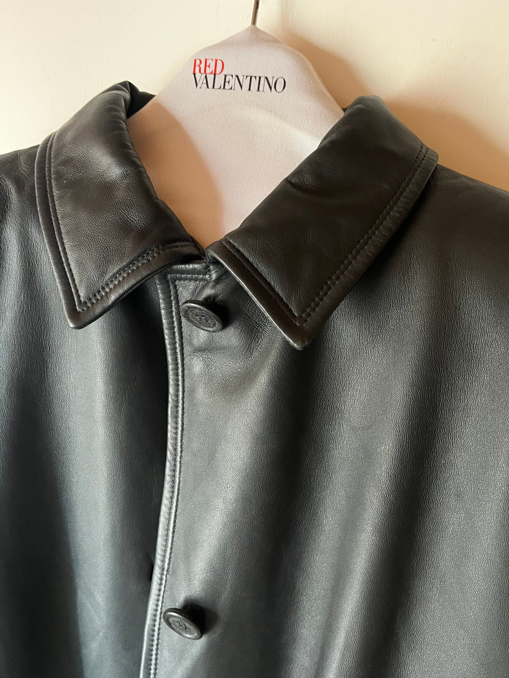 Giacca in Vera Pelle Dark Grey con Collo Inglese