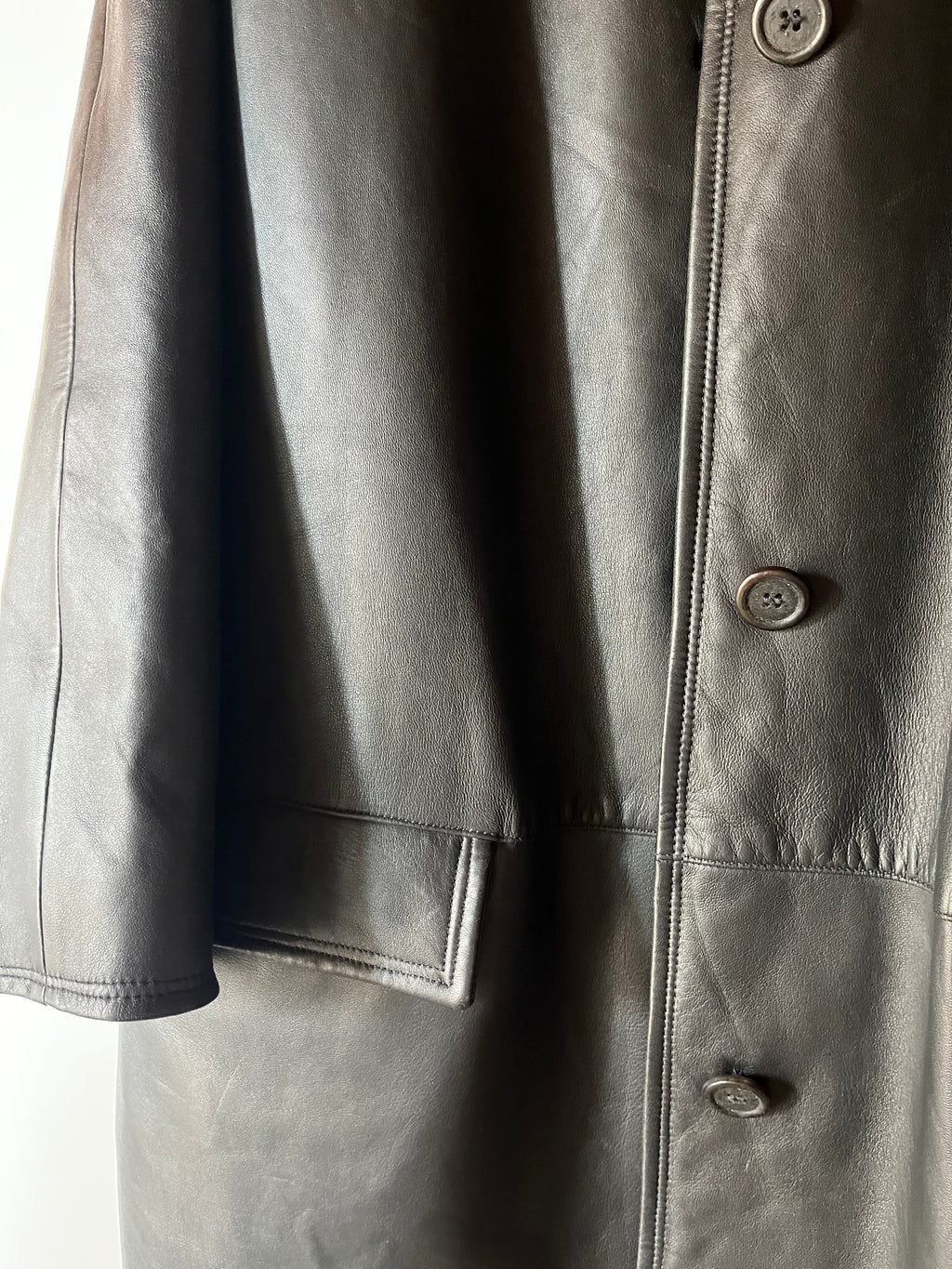 Giacca in Vera Pelle Dark Grey con Collo Inglese