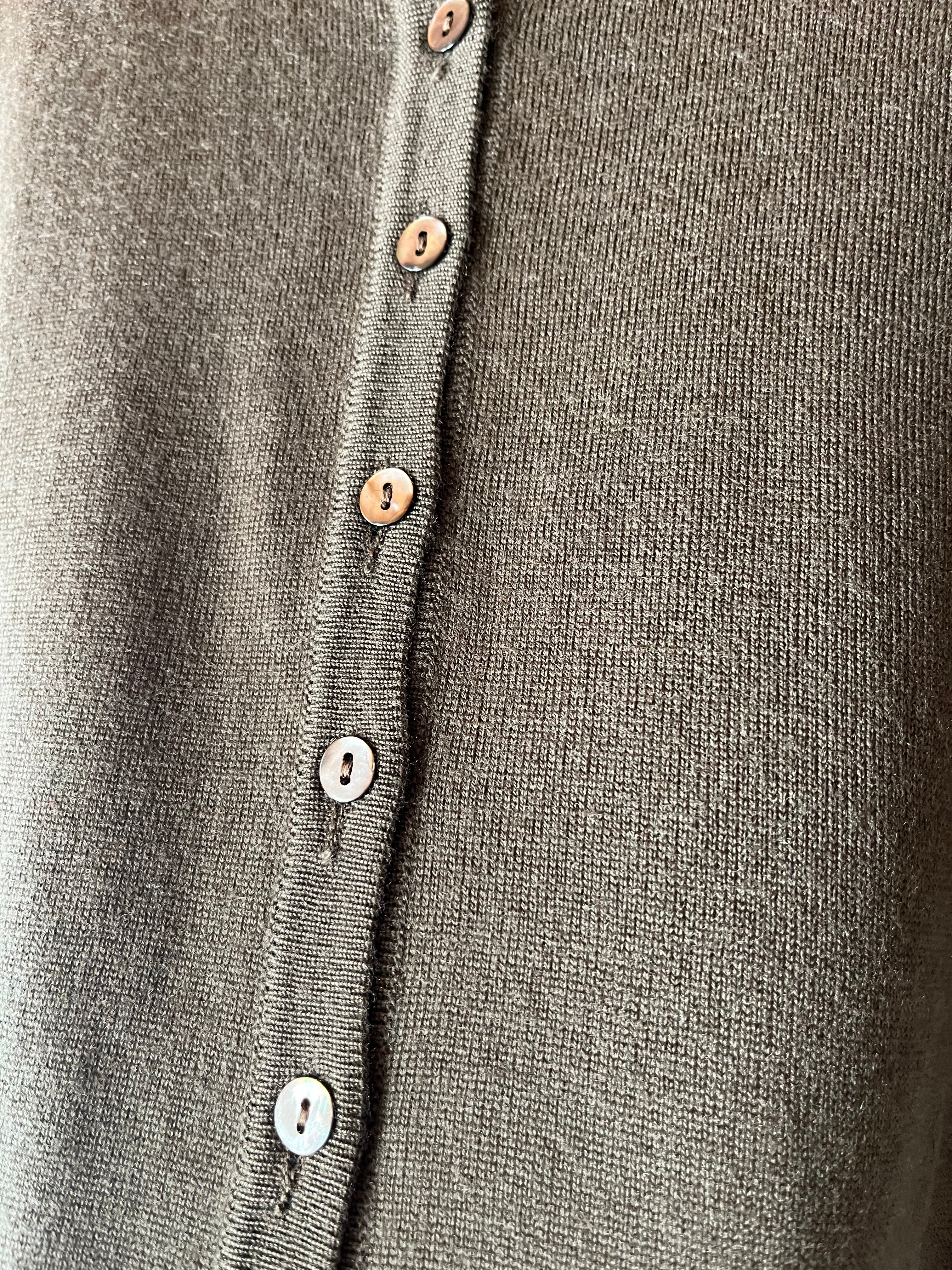 Marella Tricot in Lana Extra Fine con Colletto Polo marrone