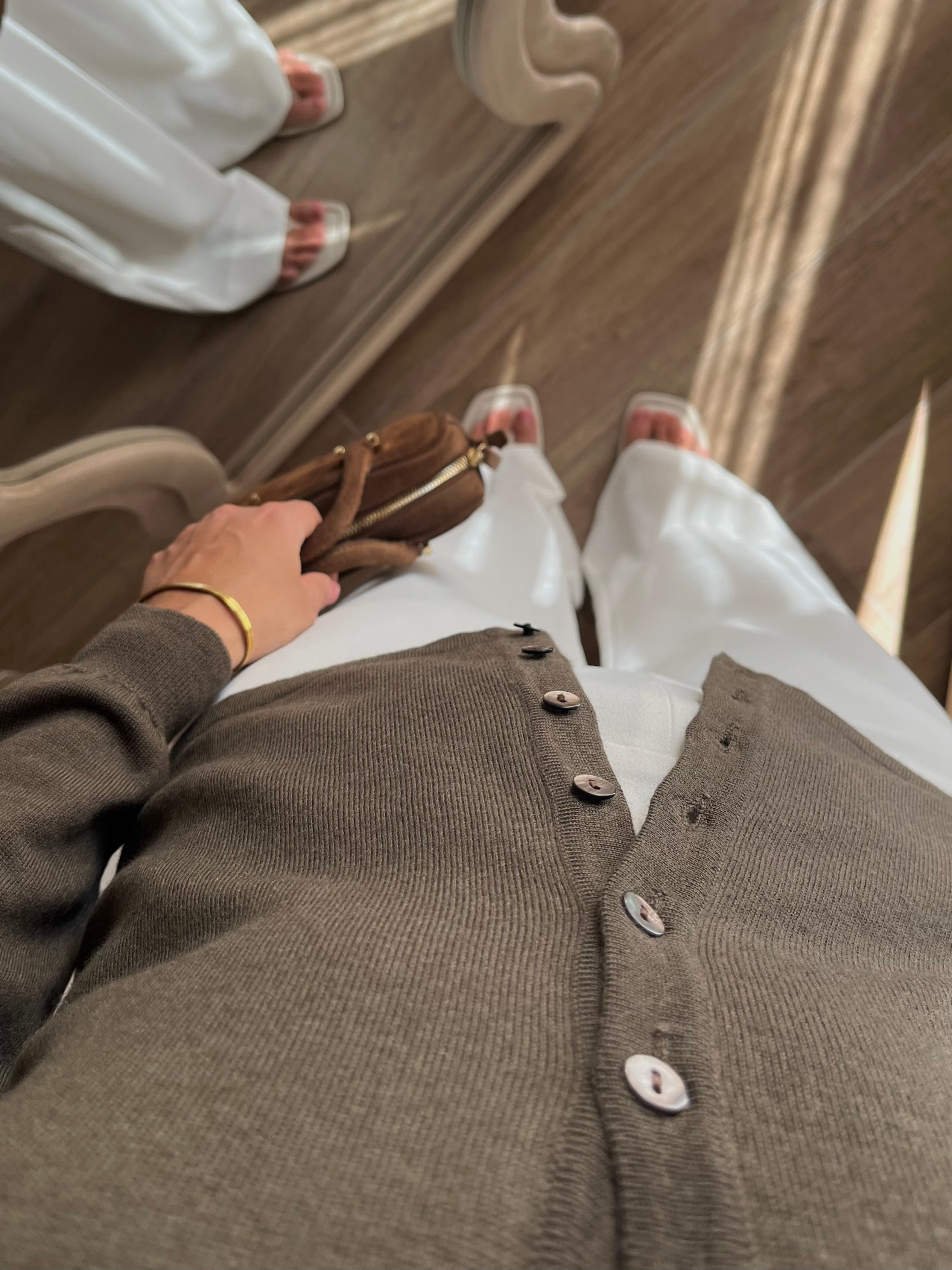 Marella Tricot in Lana Extra Fine con Colletto Polo marrone