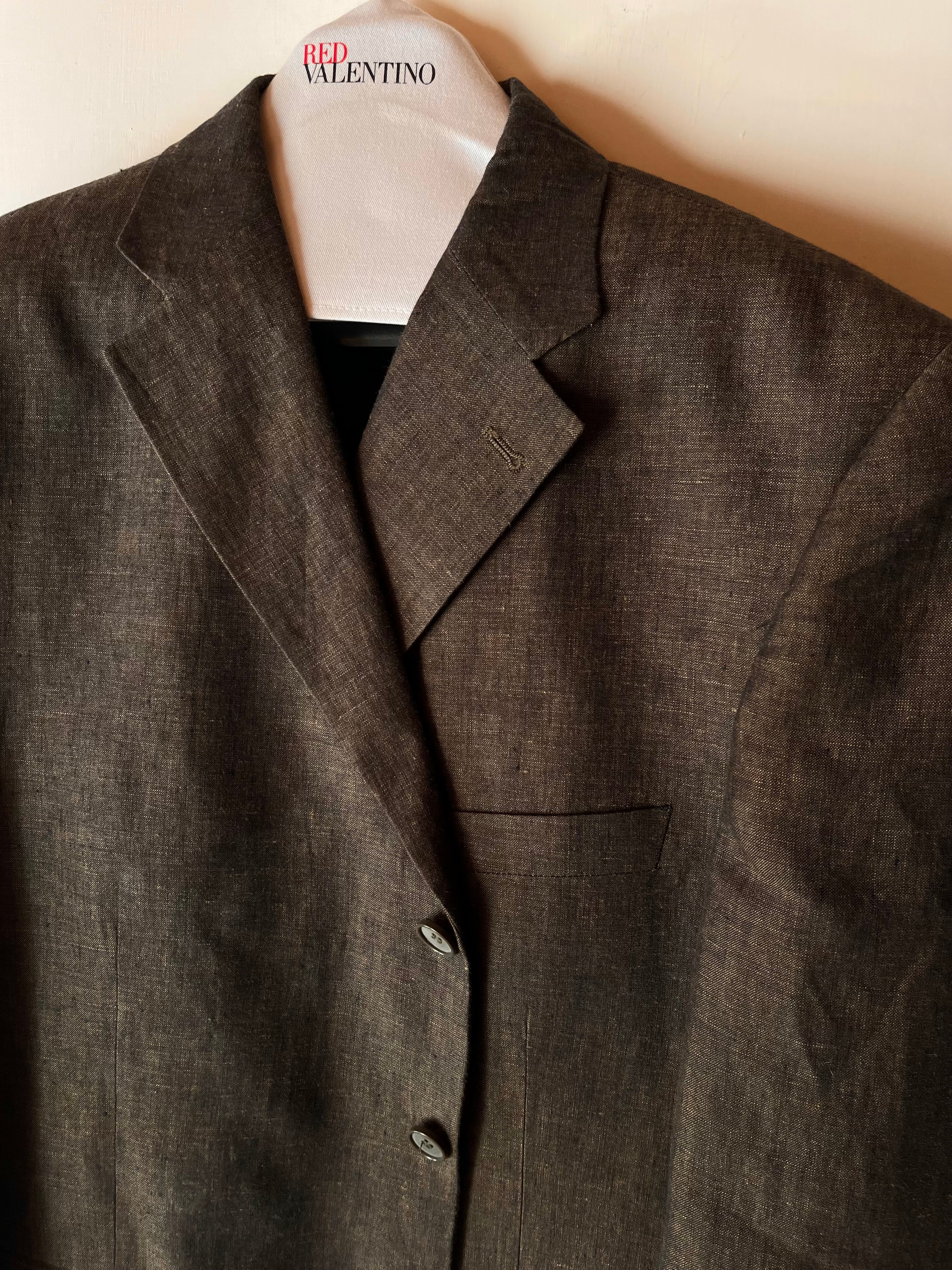 Blazer Sartoriale Made in Italy in Puro Lino - Cold Brown