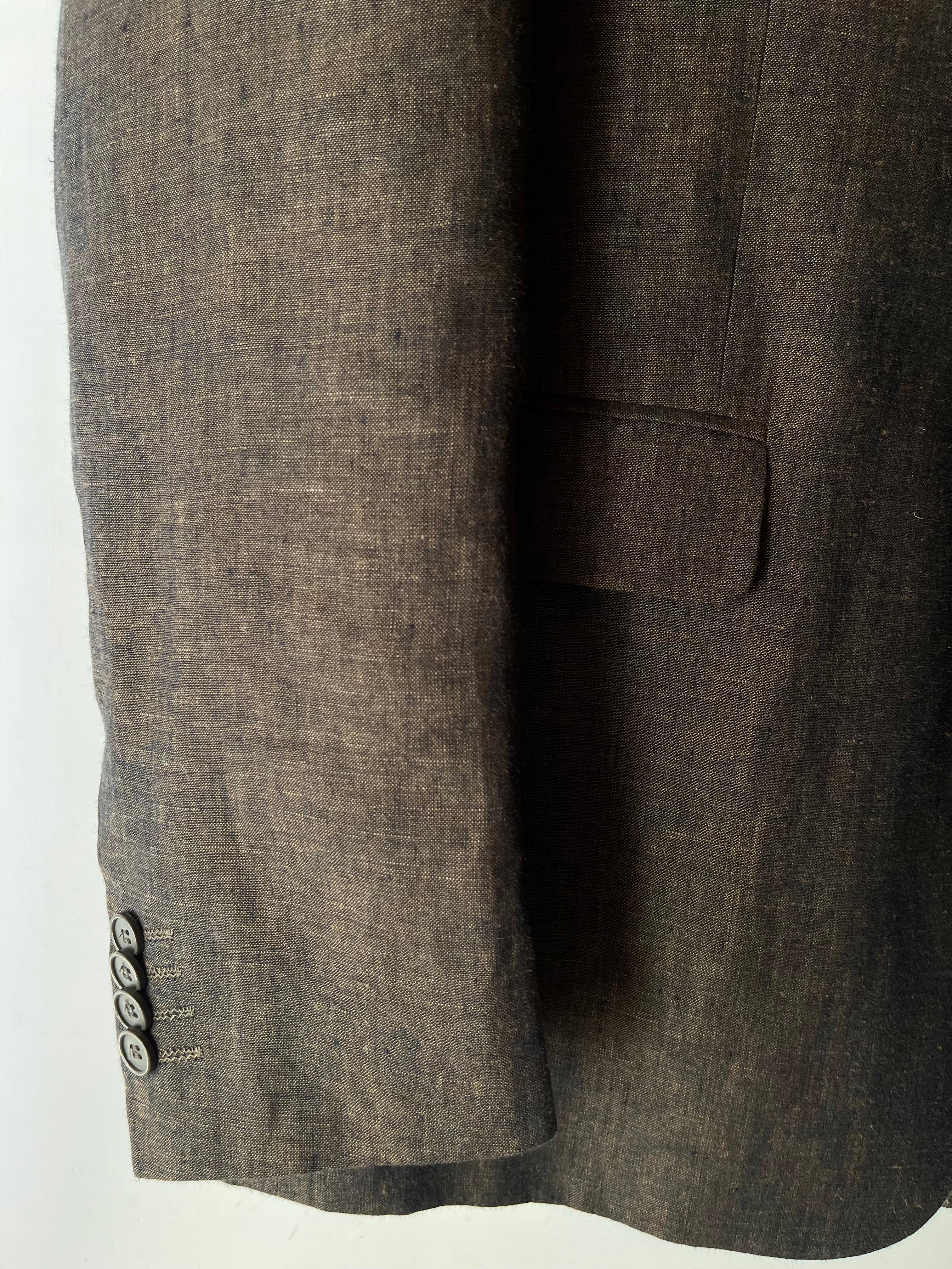 Blazer Sartoriale Made in Italy in Puro Lino - Cold Brown