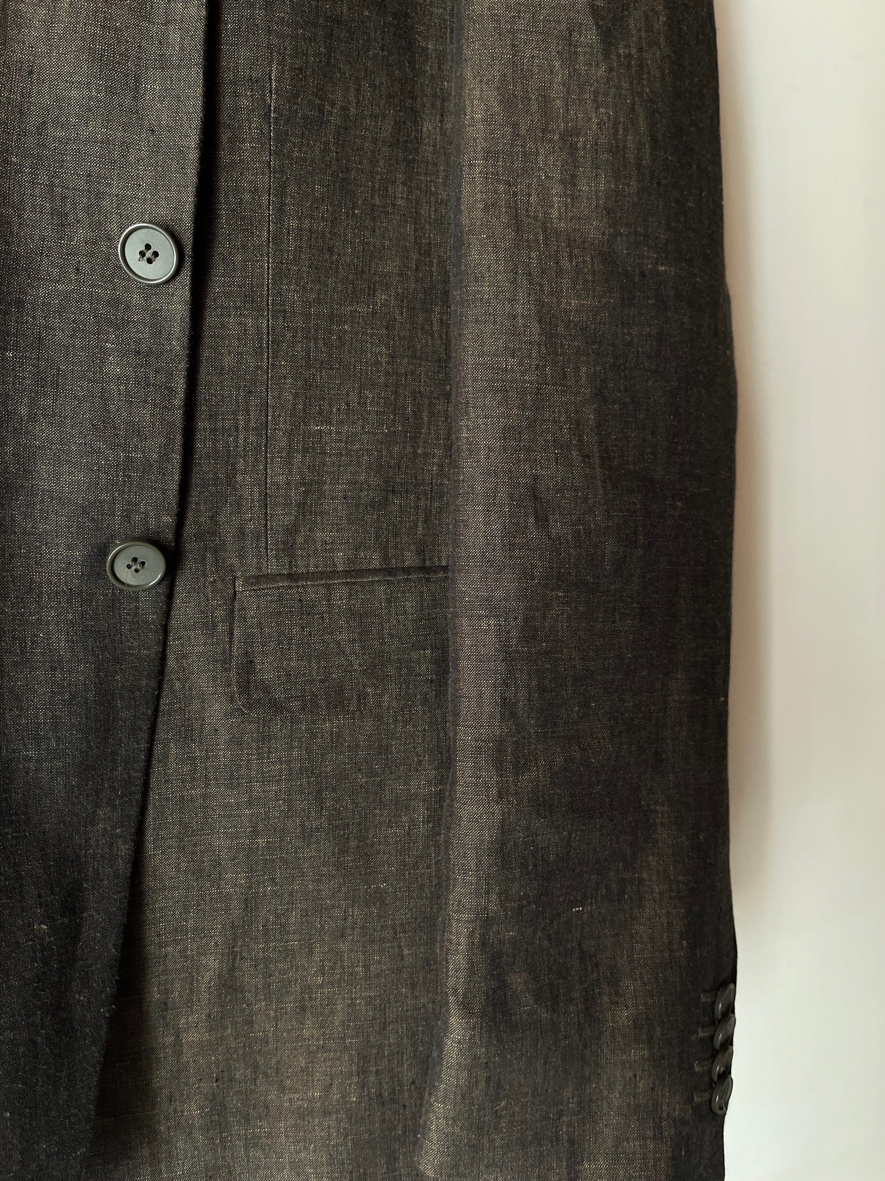 Blazer Sartoriale Made in Italy in Puro Lino - Cold Brown