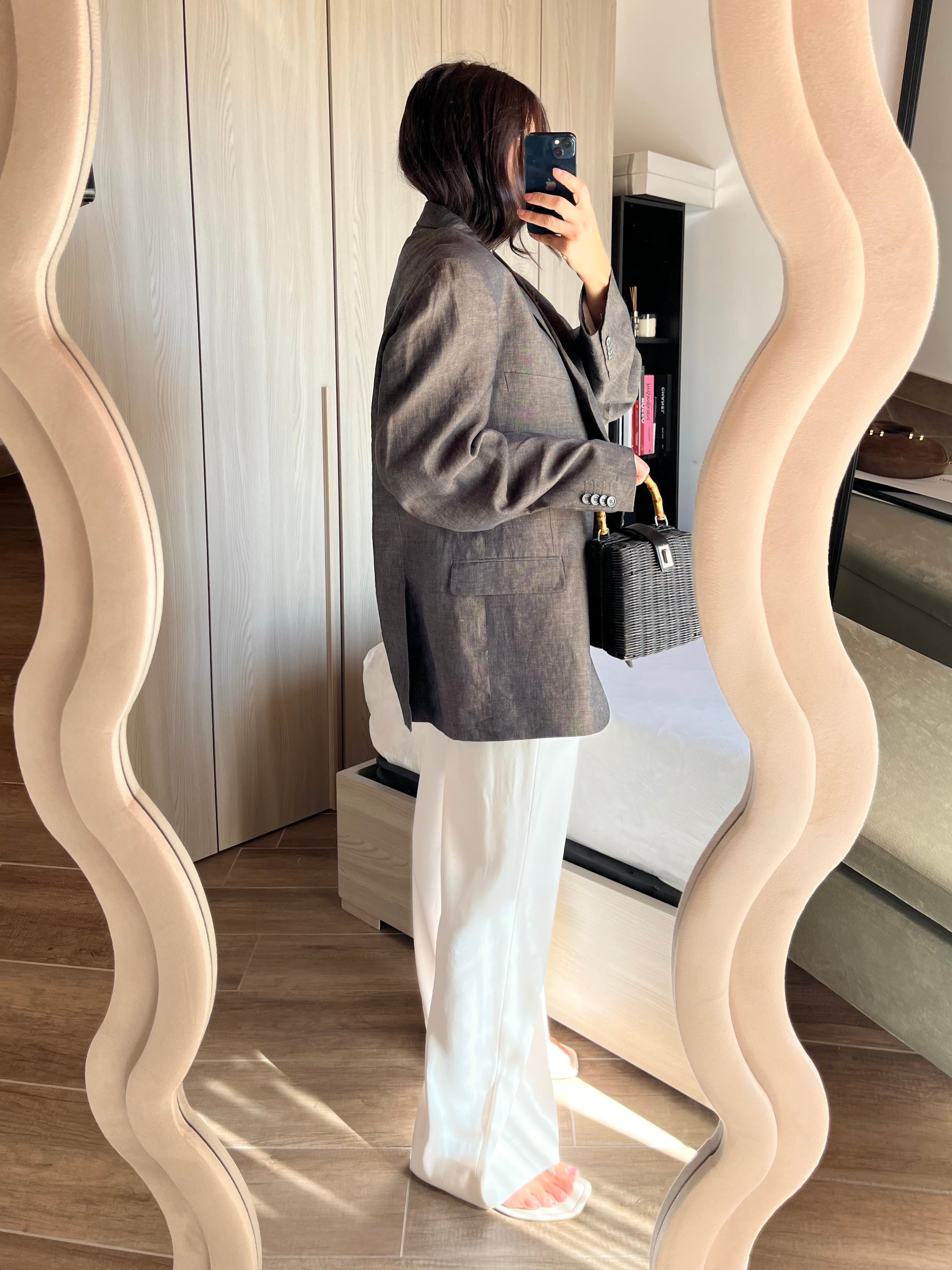Blazer Sartoriale Made in Italy in Puro Lino - Cold Brown