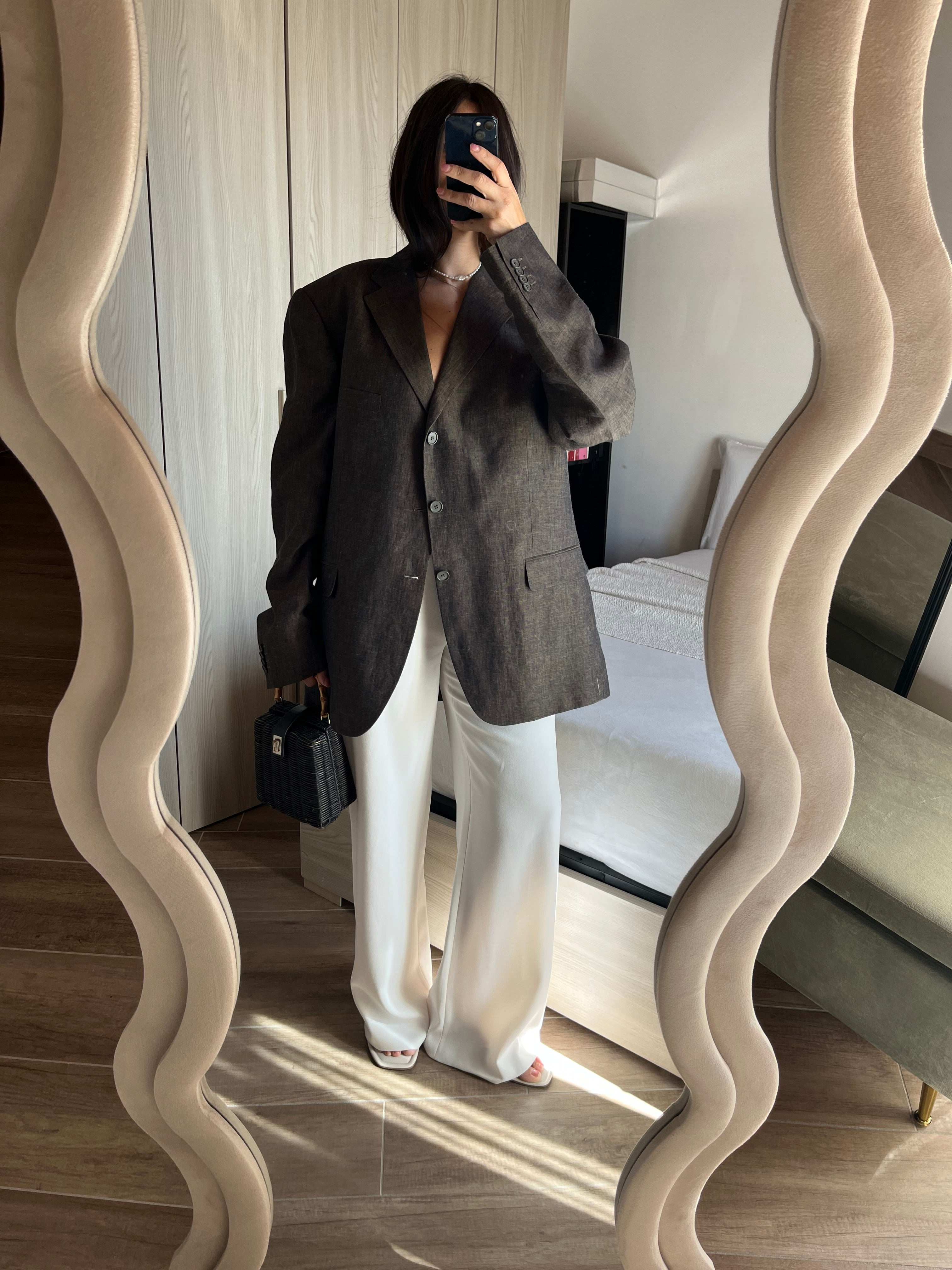 Blazer Sartoriale Made in Italy in Puro Lino - Cold Brown