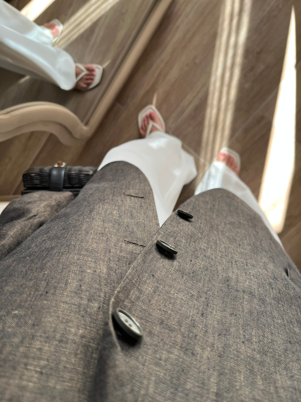 Blazer Sartoriale Made in Italy in Puro Lino - Cold Brown