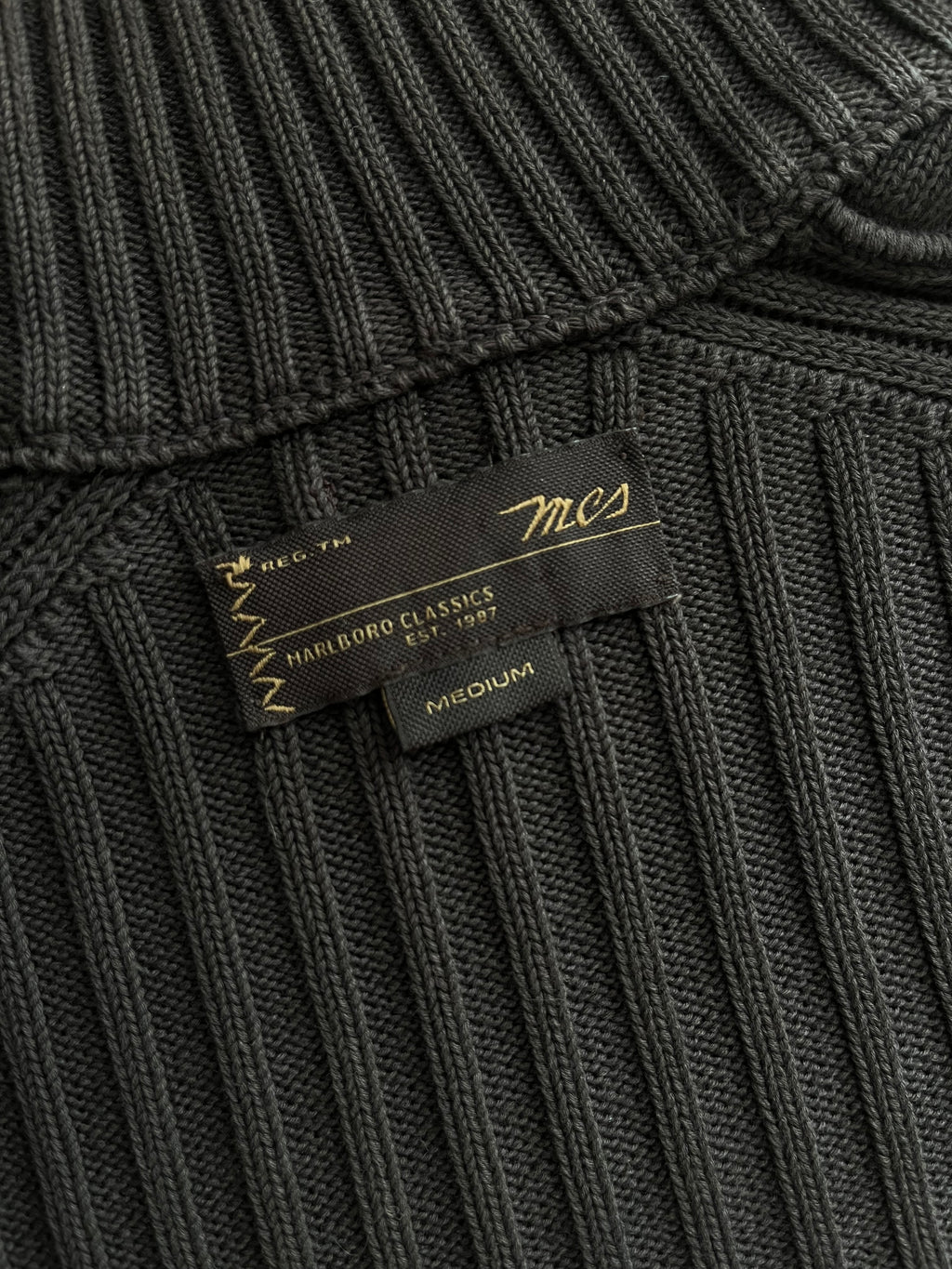 Cardigan Marlboro Classics in Cotone a Cannette con Zip Marrone