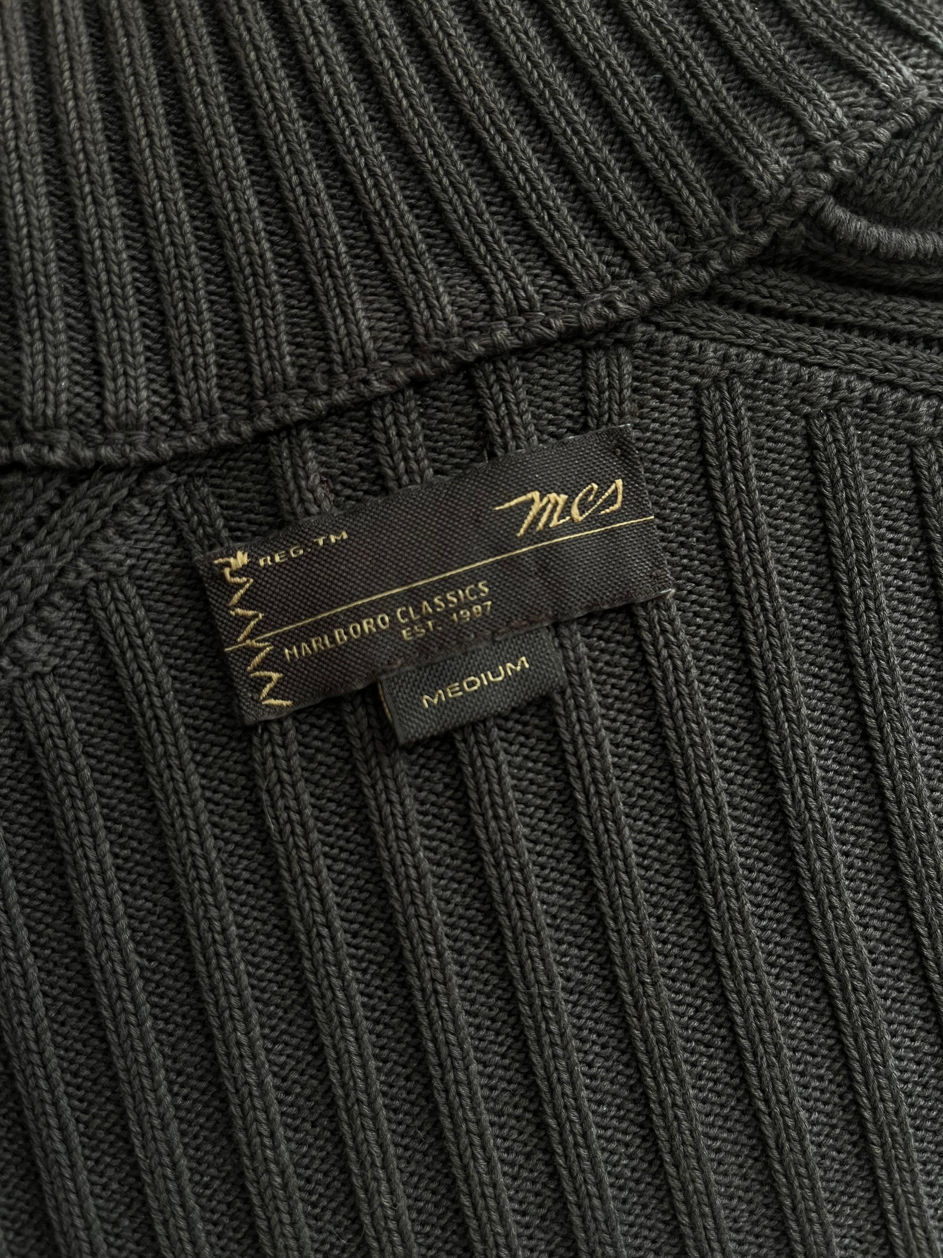 Cardigan Marlboro Classics in Cotone a Cannette con Zip Marrone