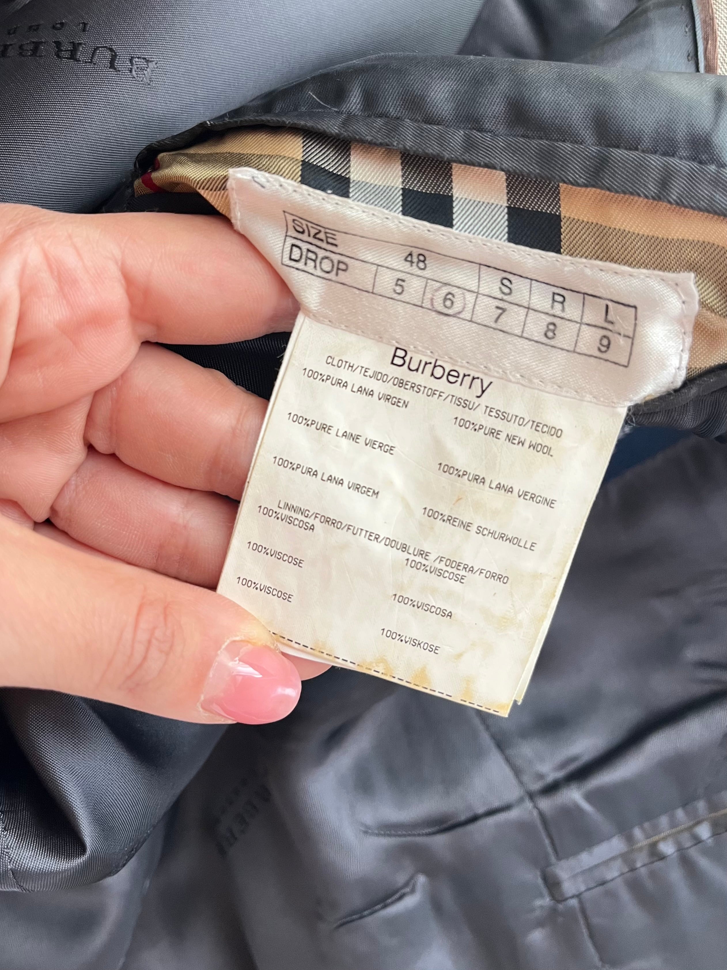 Blazer Burberry Archivio 2005 in Fresco Lana - Taupe Mélange