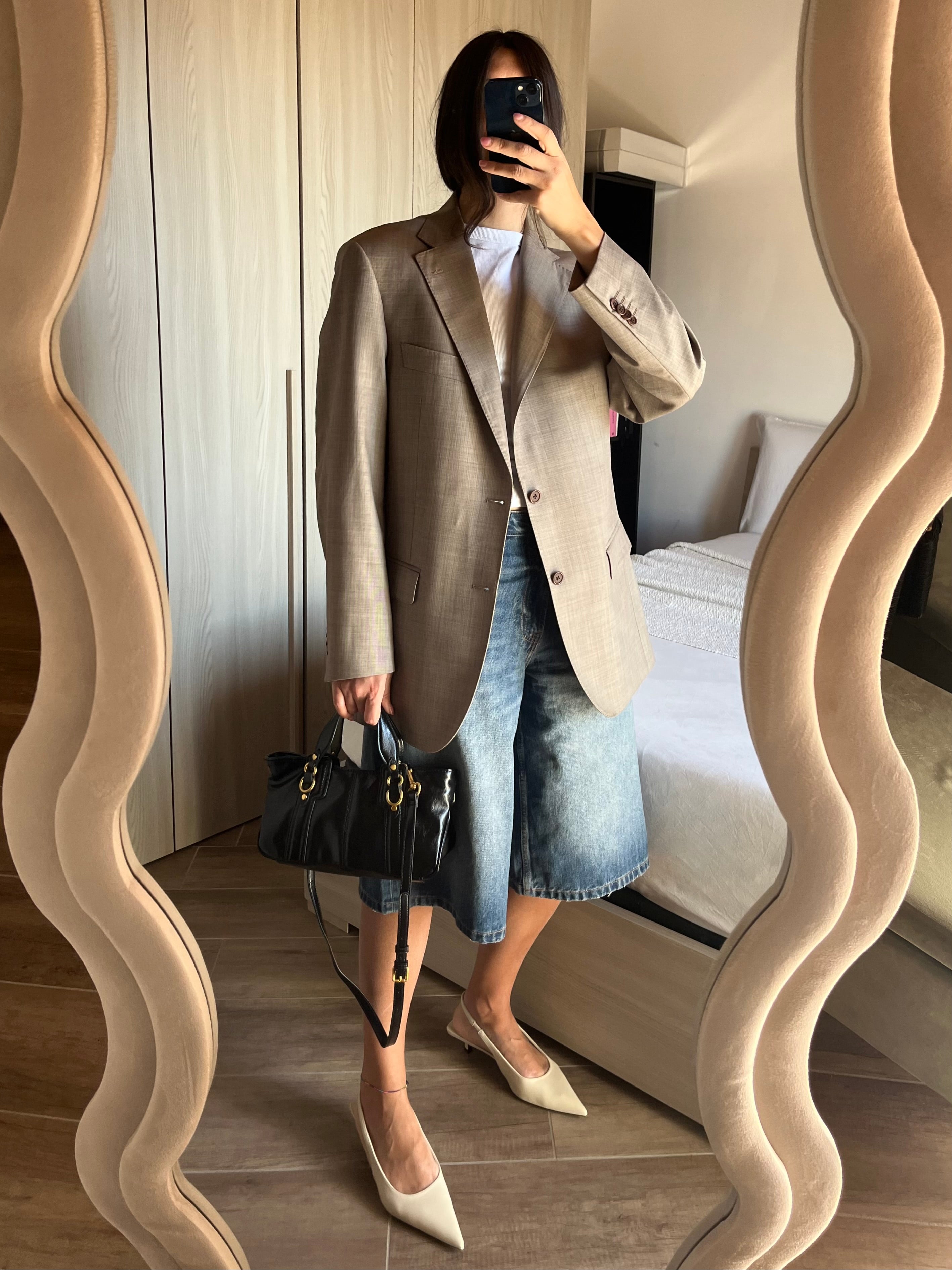 Blazer Burberry Archivio 2005 in Fresco Lana - Taupe Mélange
