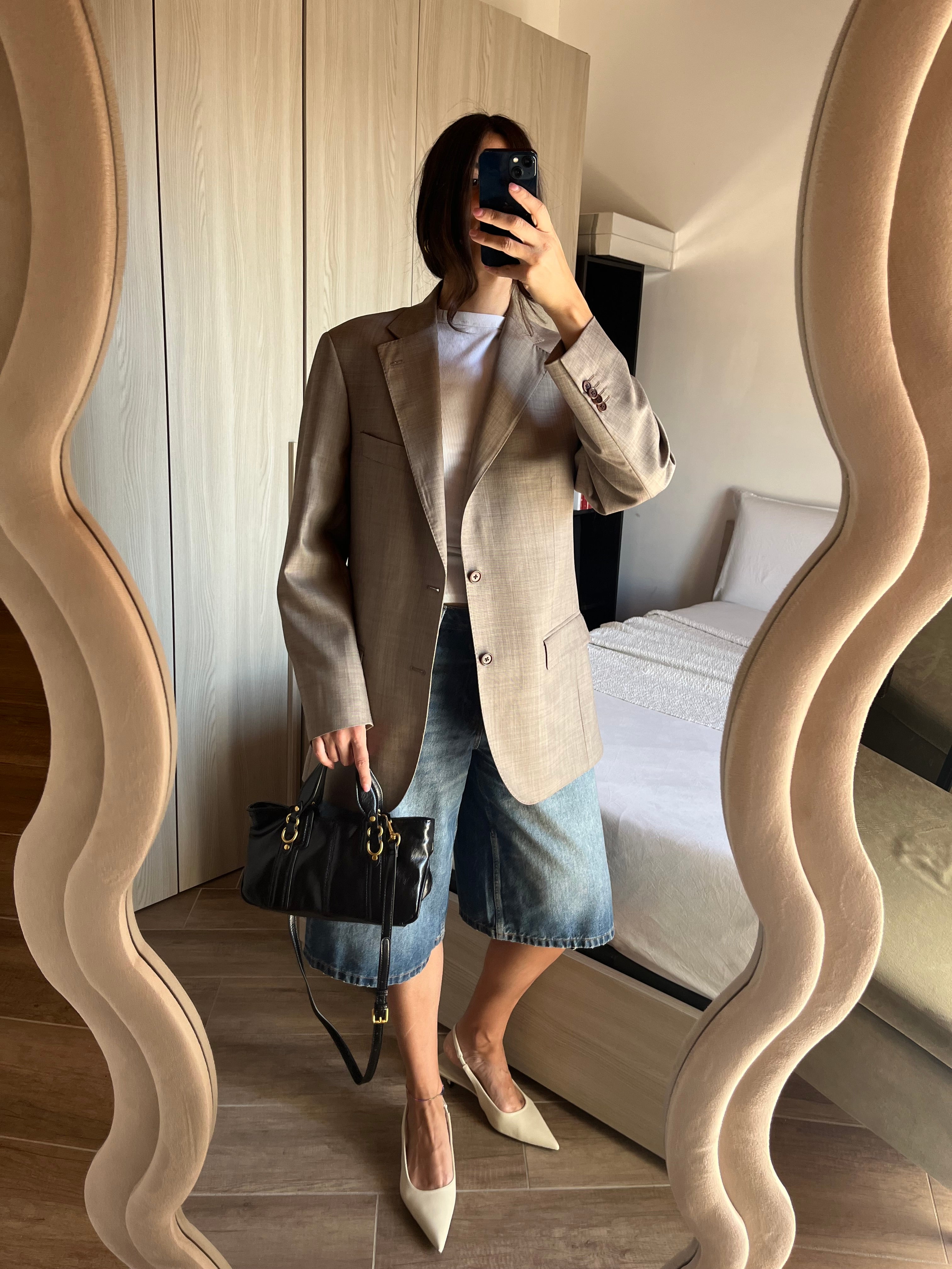 Blazer Burberry Archivio 2005 in Fresco Lana - Taupe Mélange