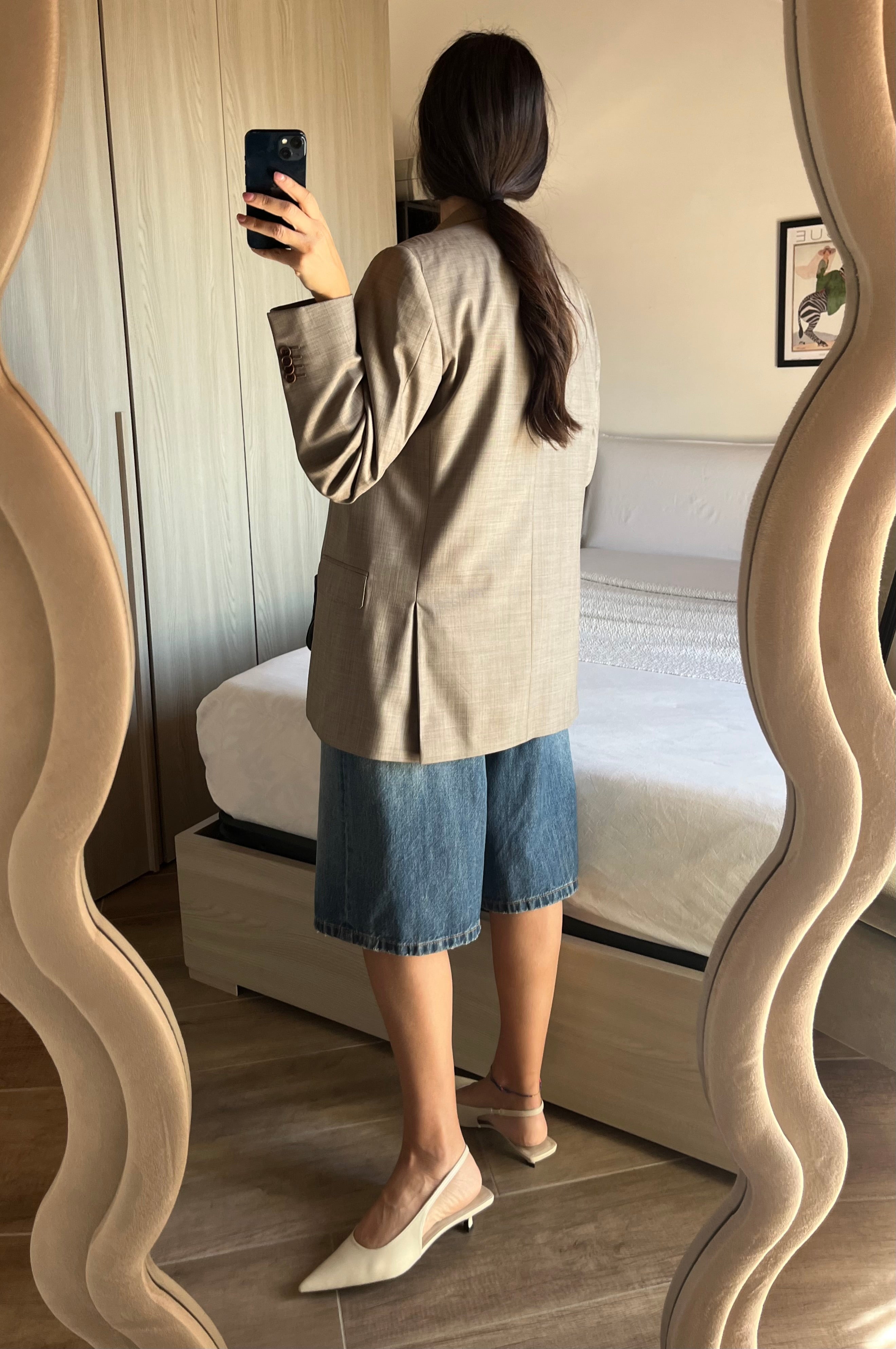 Blazer Burberry Archivio 2005 in Fresco Lana - Taupe Mélange
