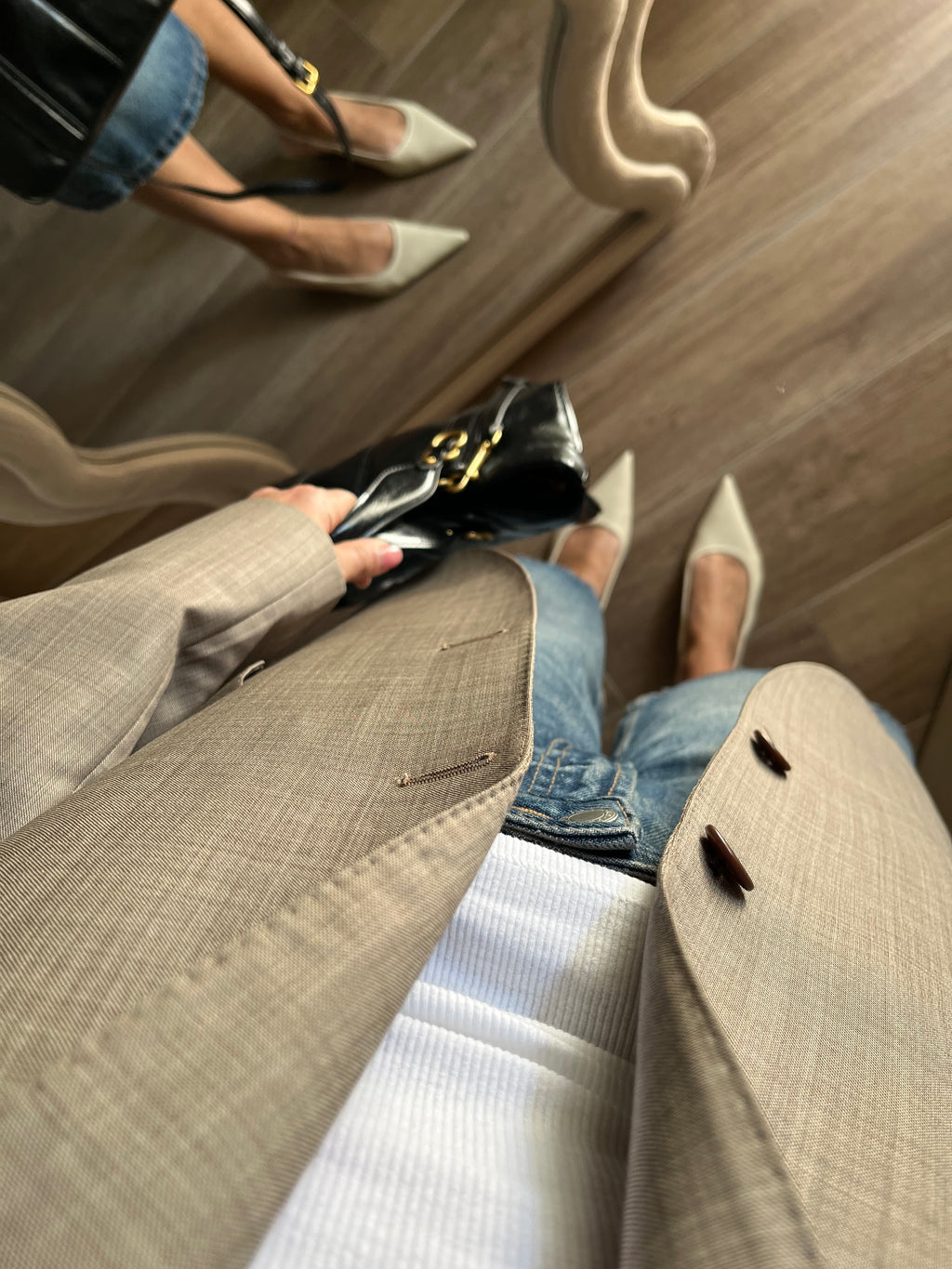 Blazer Burberry Archivio 2005 in Fresco Lana - Taupe Mélange