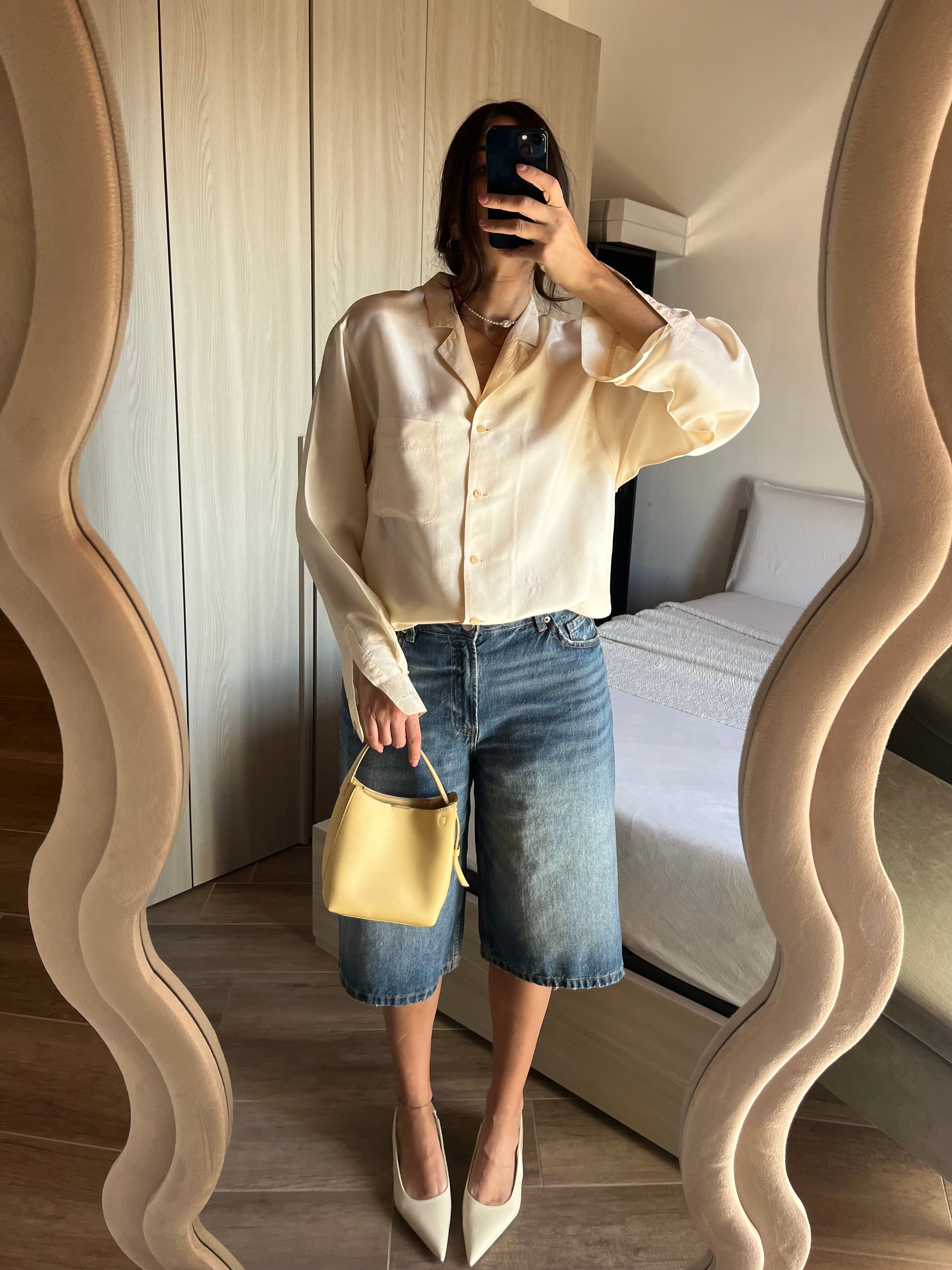 Camicia Max Mara in Pura Seta - panna