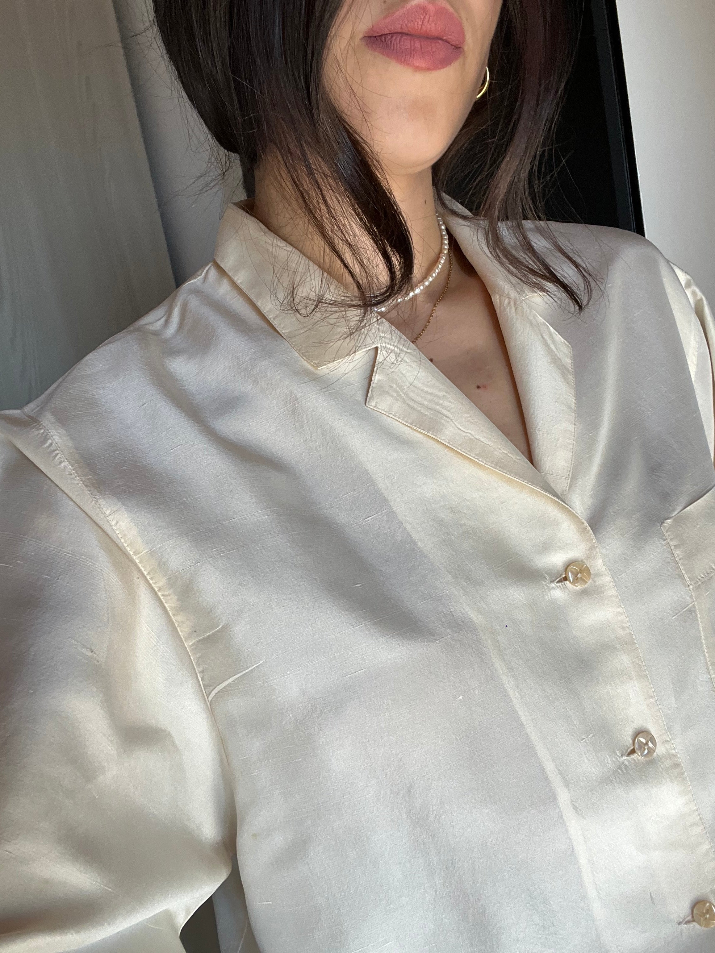 Camicia Max Mara in Pura Seta - panna