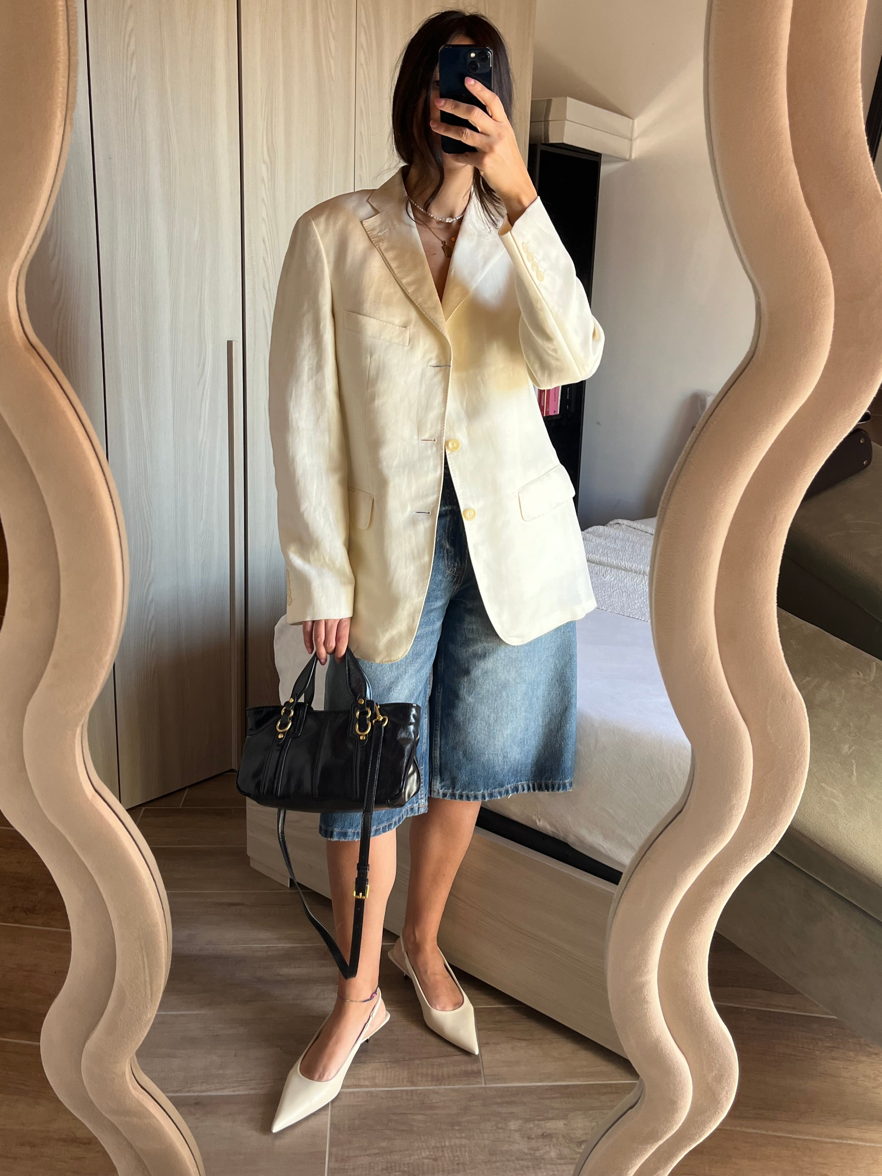 Blazer Sartoriale Marlane in Puro Lino - Panna