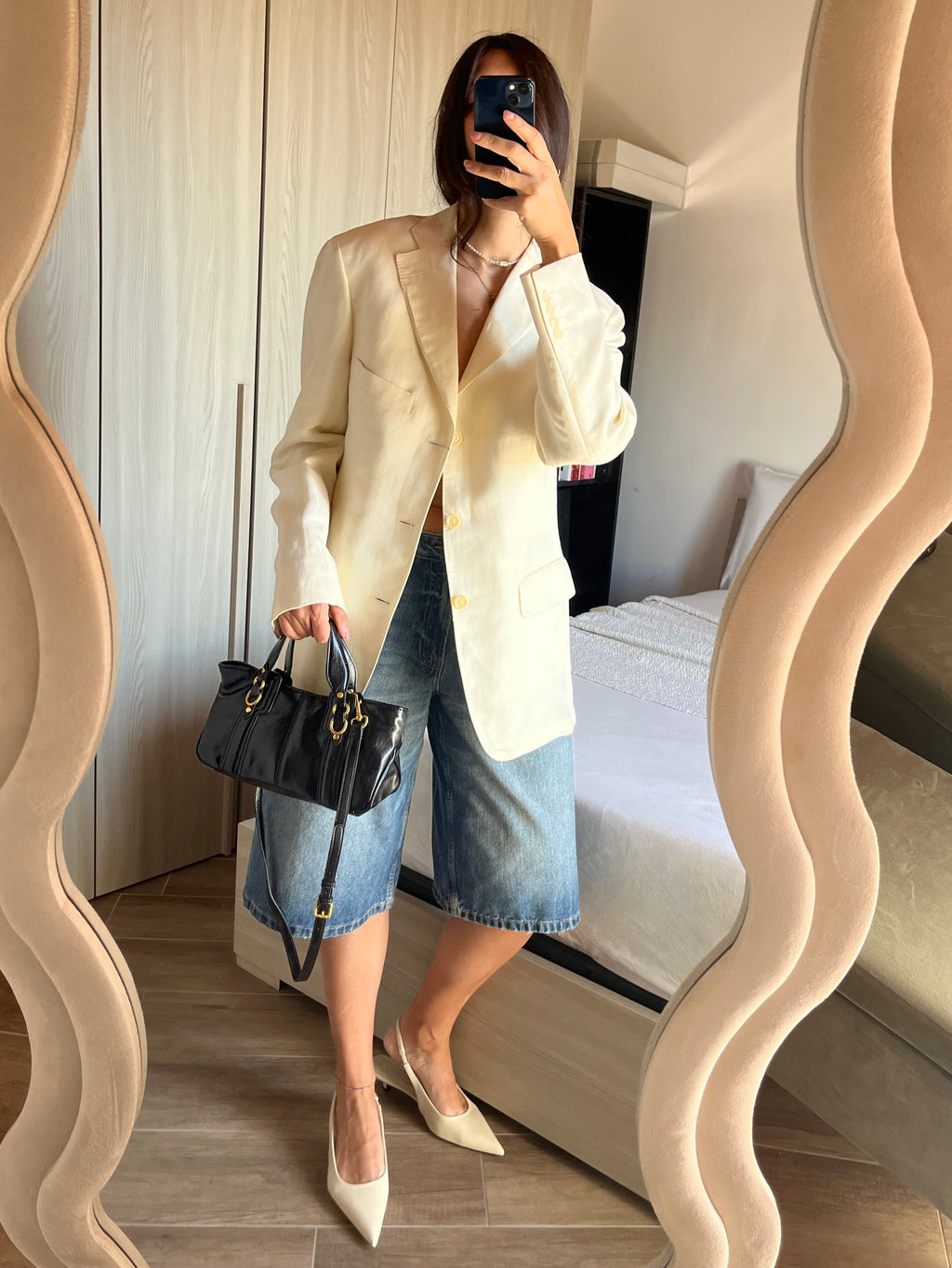 Blazer Sartoriale Marlane in Puro Lino - Panna