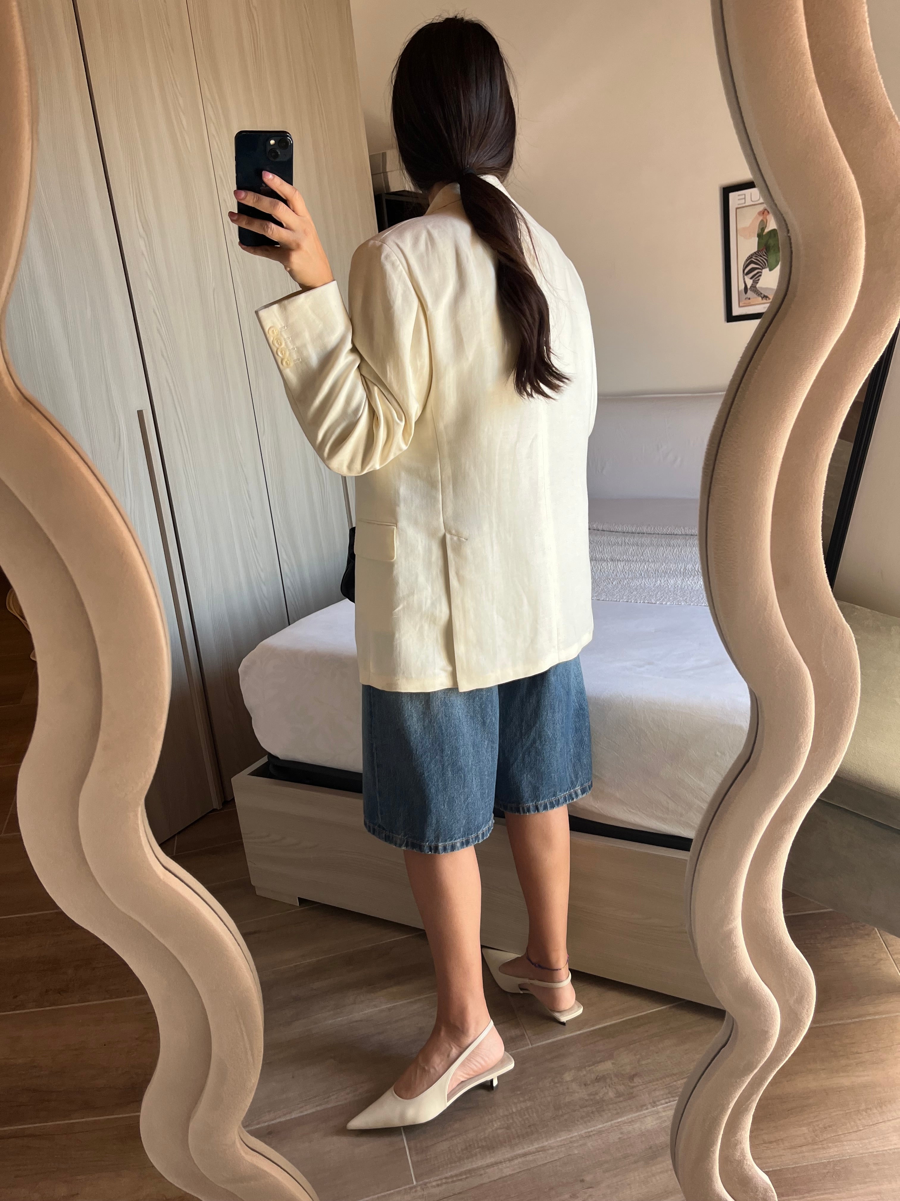 Blazer Sartoriale Marlane in Puro Lino - Panna
