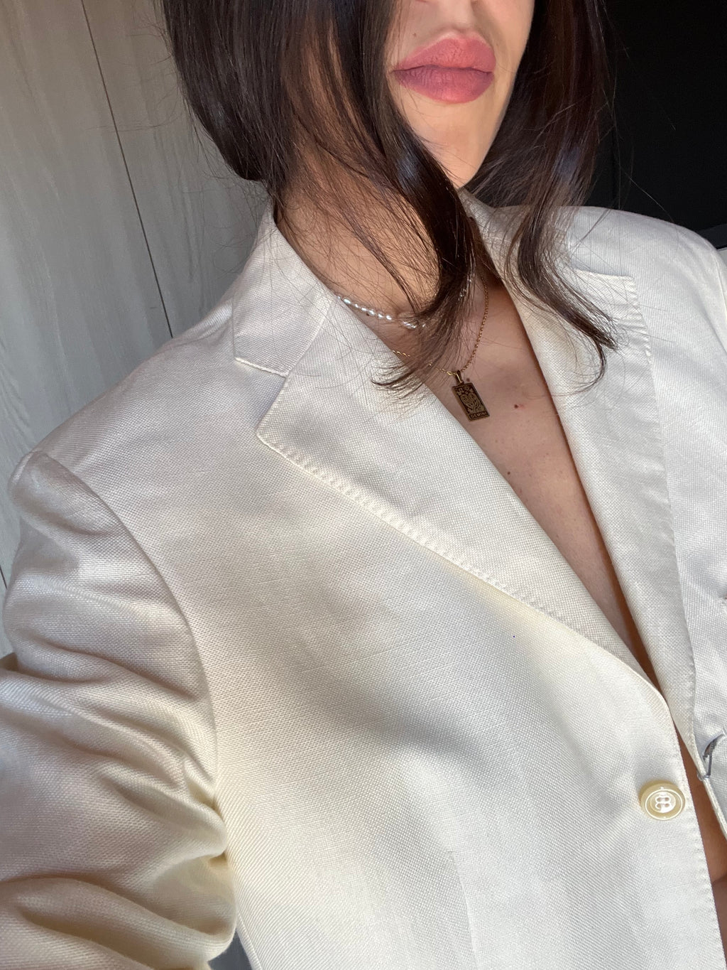 Blazer Sartoriale Marlane in Puro Lino - Panna