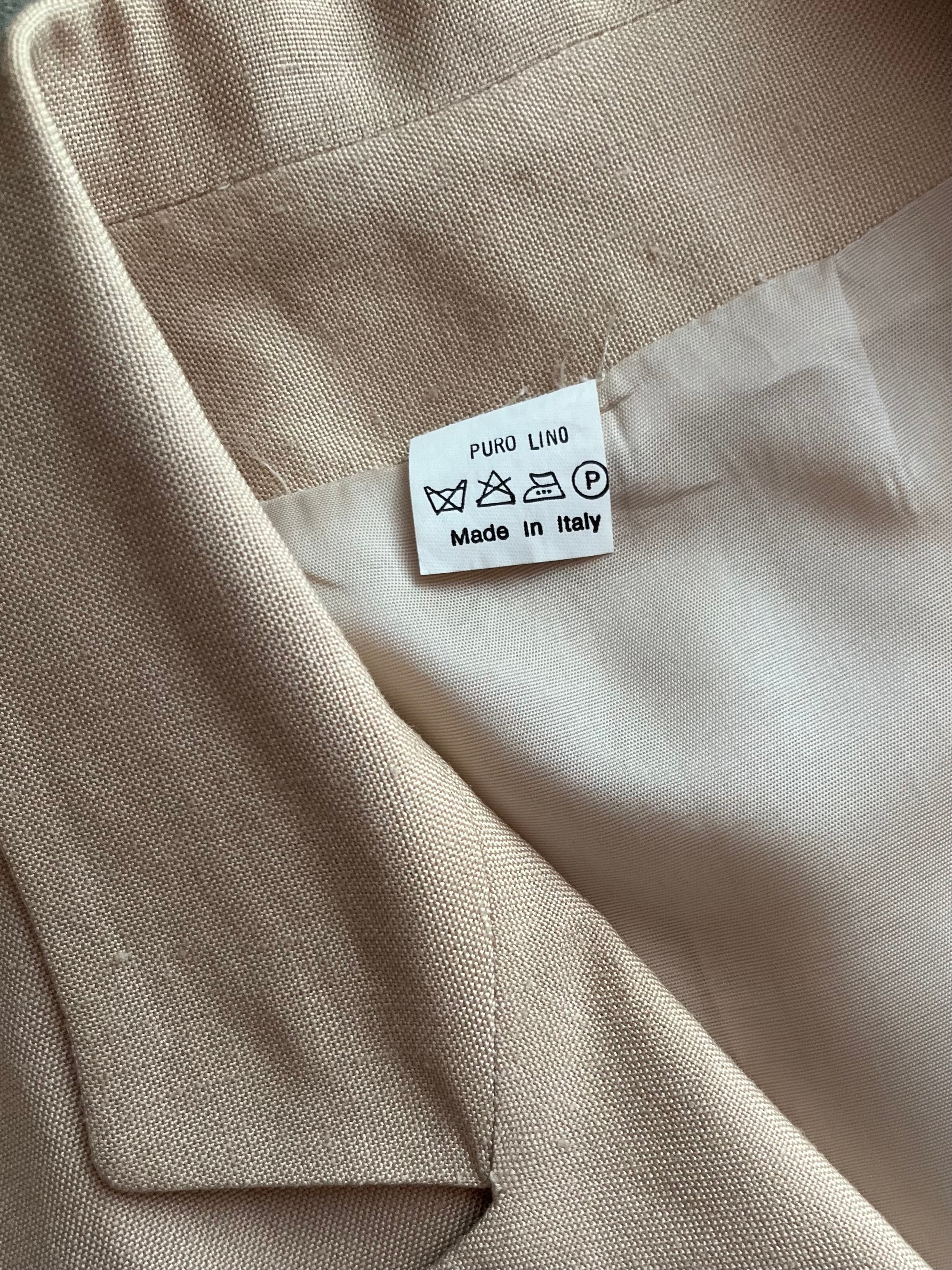 Gilet Sartoriale Doppio Petto Puro Lino Made in Italy Beige