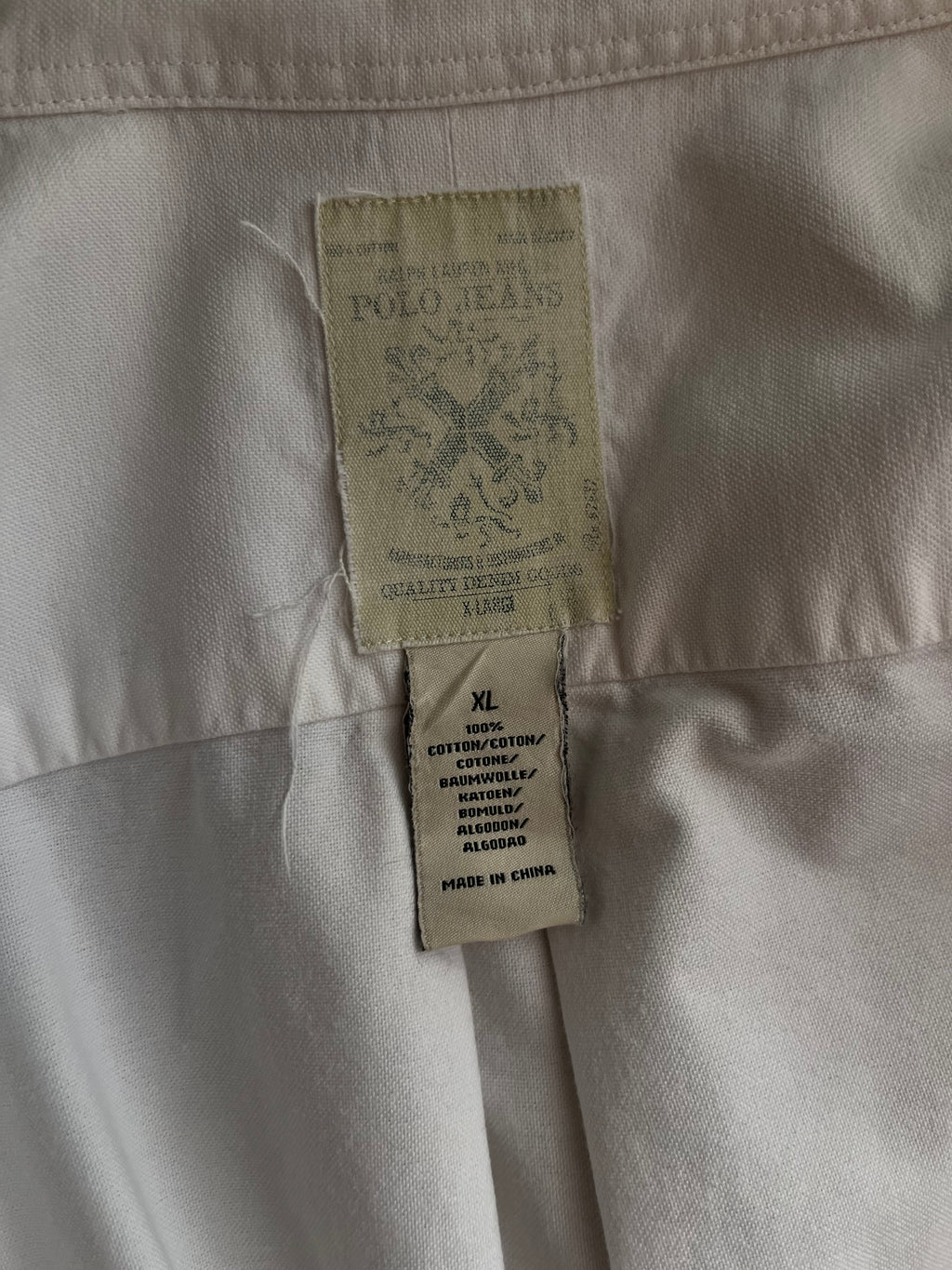 Camicia Ralph Lauren Oxford Flag Logo - Bianca