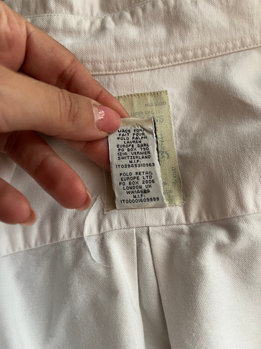 Camicia Ralph Lauren Oxford Flag Logo - Bianca