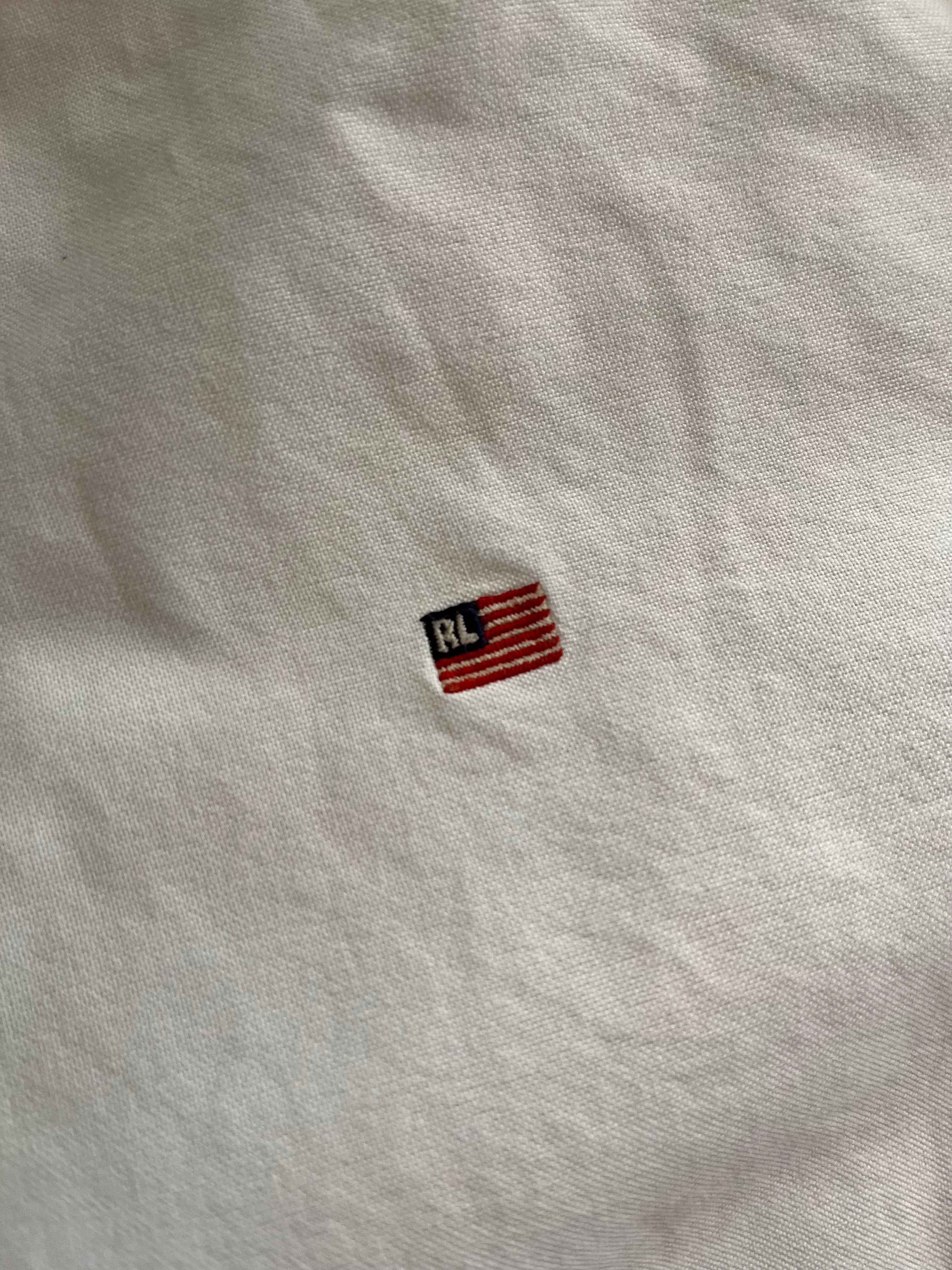 Camicia Ralph Lauren Oxford Flag Logo - Bianca
