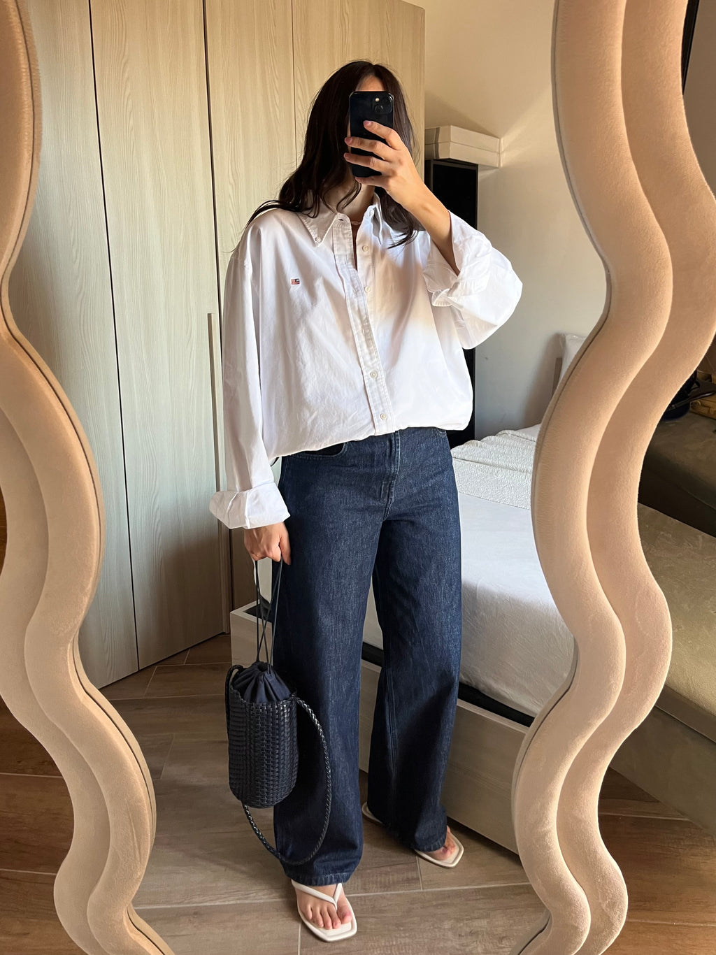 Camicia Ralph Lauren Oxford Flag Logo - Bianca