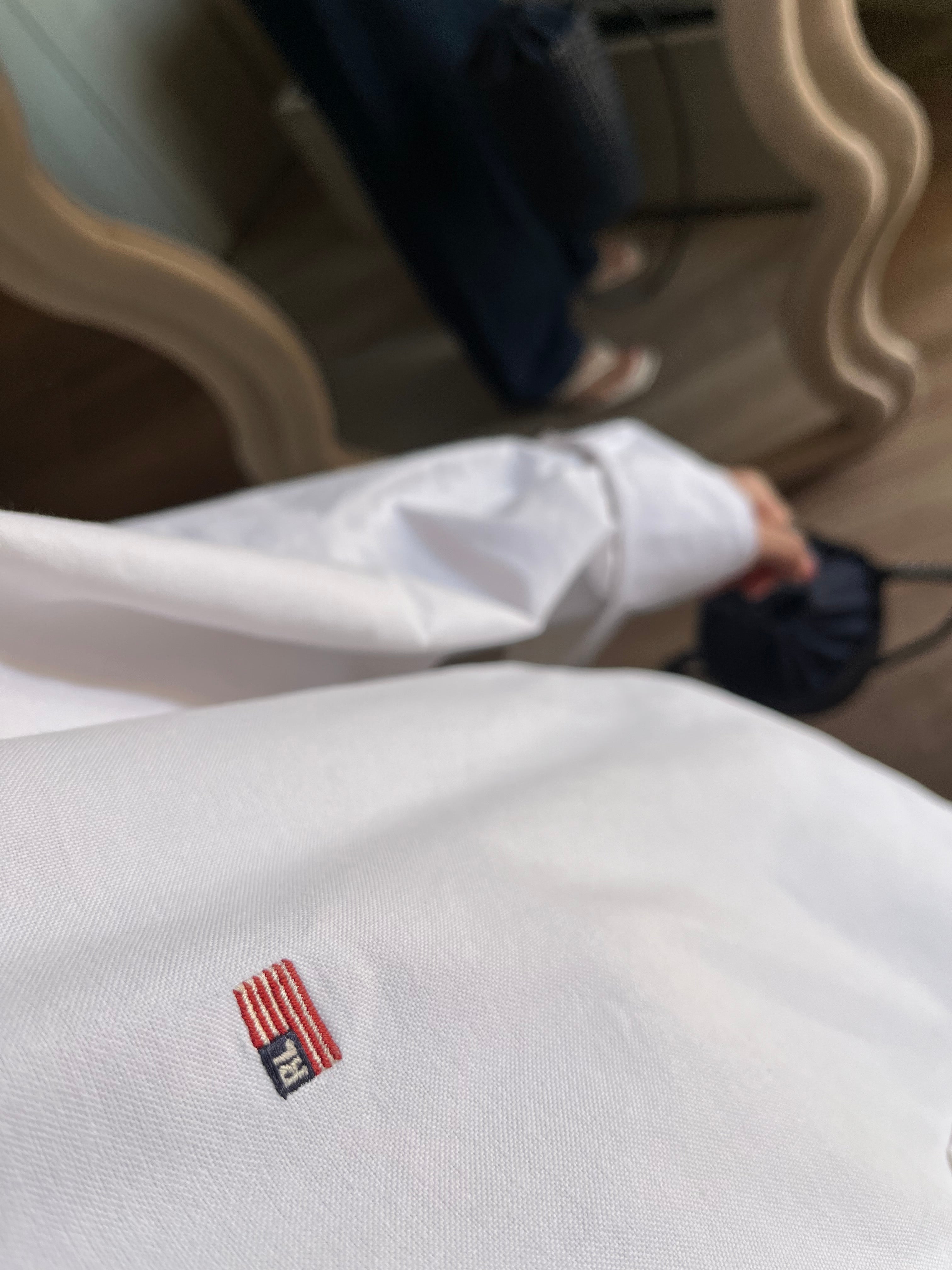 Camicia Ralph Lauren Oxford Flag Logo - Bianca