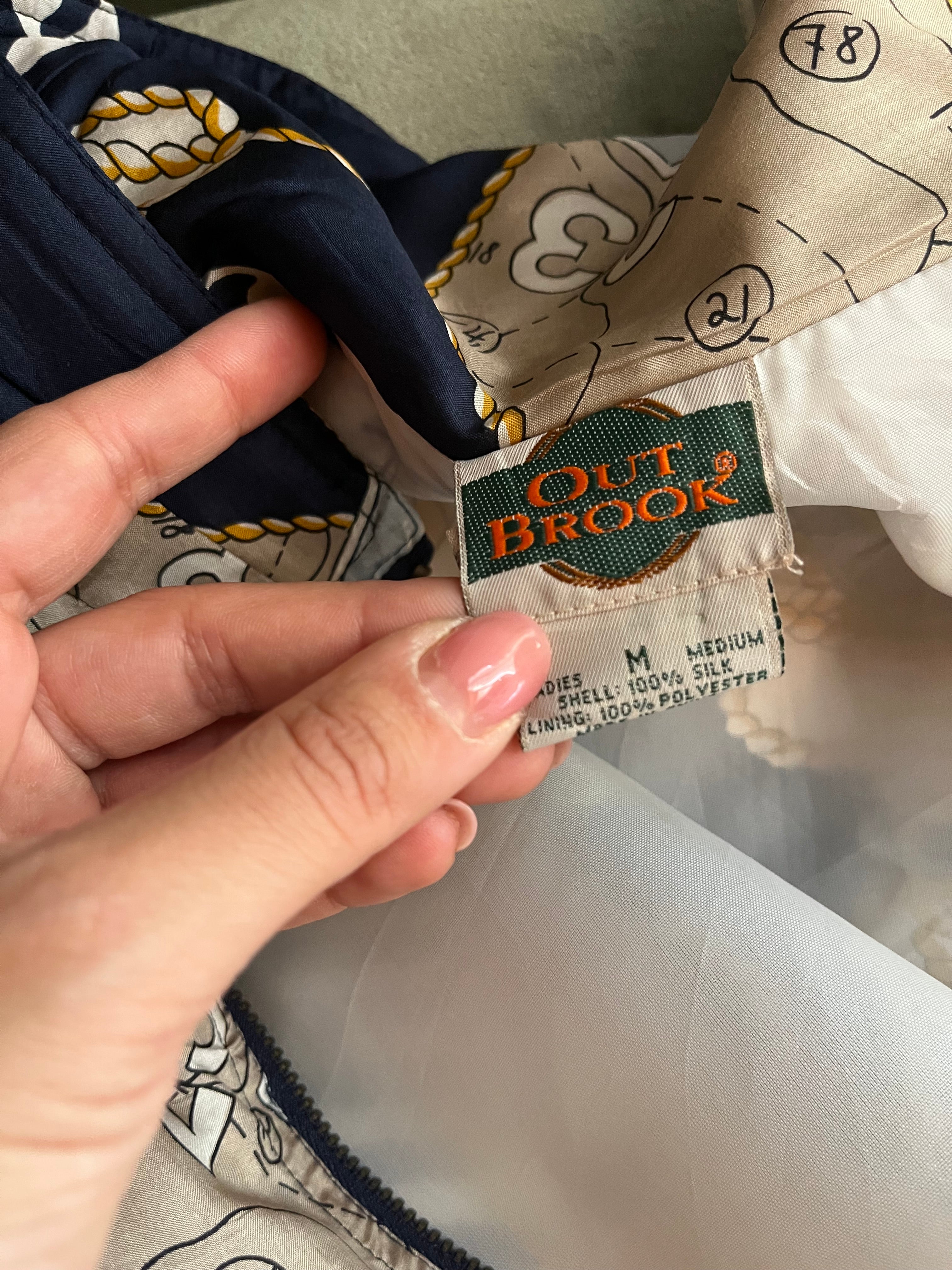 Bomber in Pura Seta Stampa Navy style