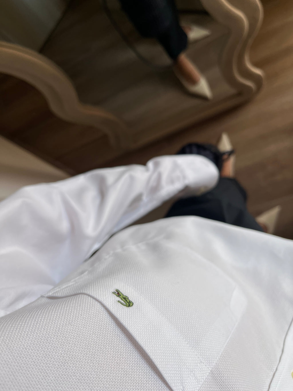 Camicia Lacoste Oxford Bianca con Logo