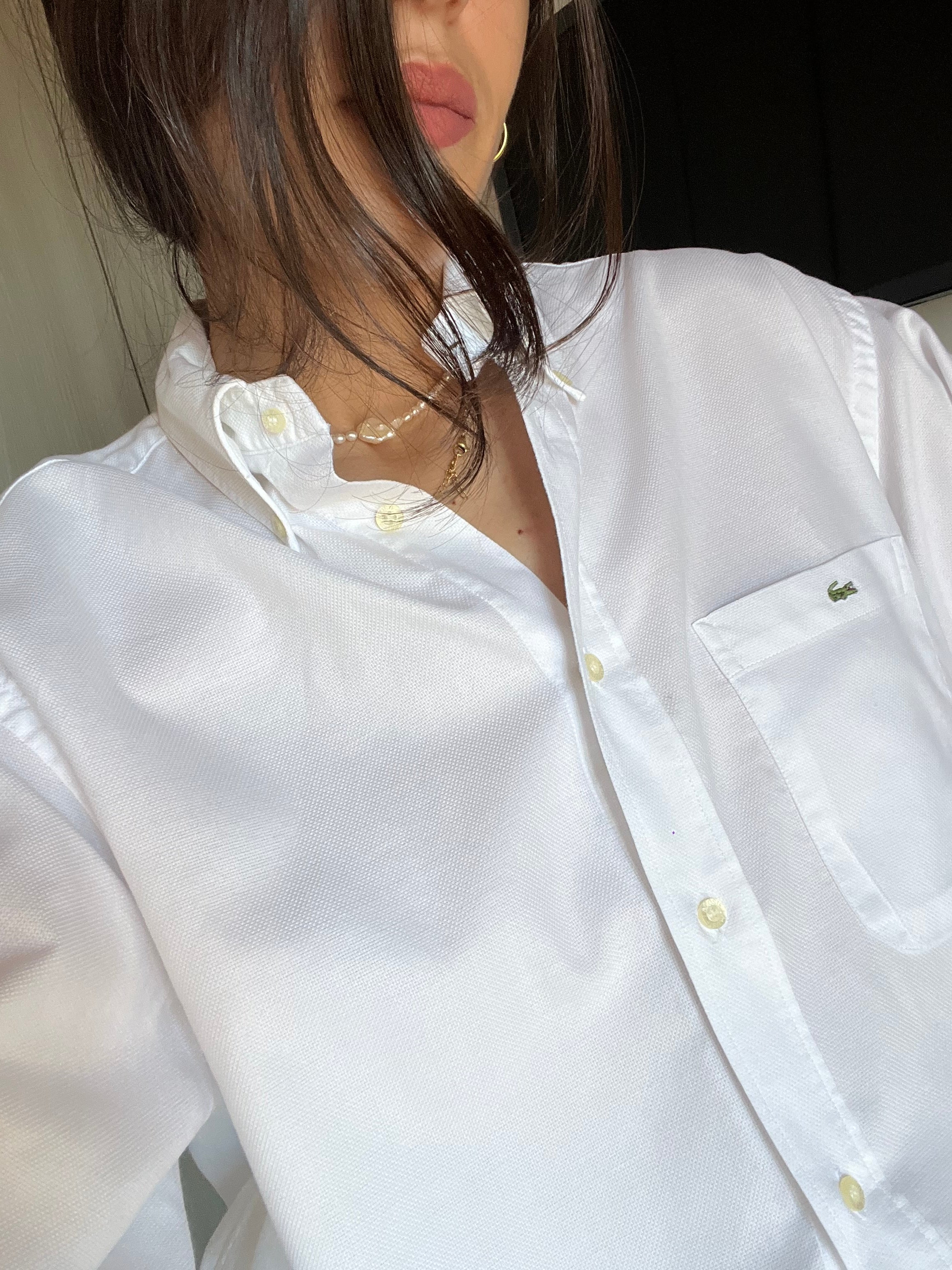 Camicia Lacoste Oxford Bianca con Logo