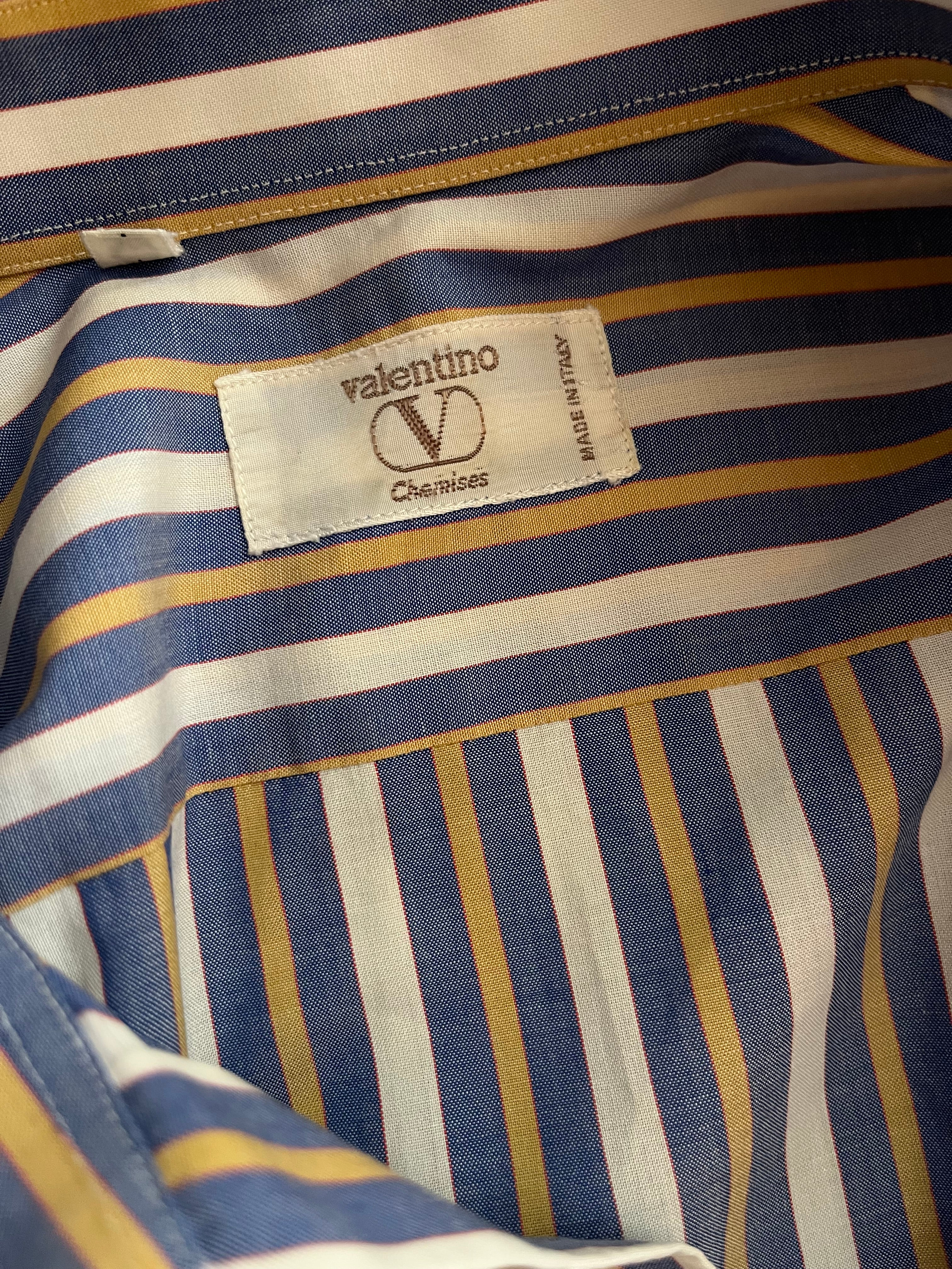 Archivio Valentino Garavani Chemises in Cotone a Righe - giallo e blu