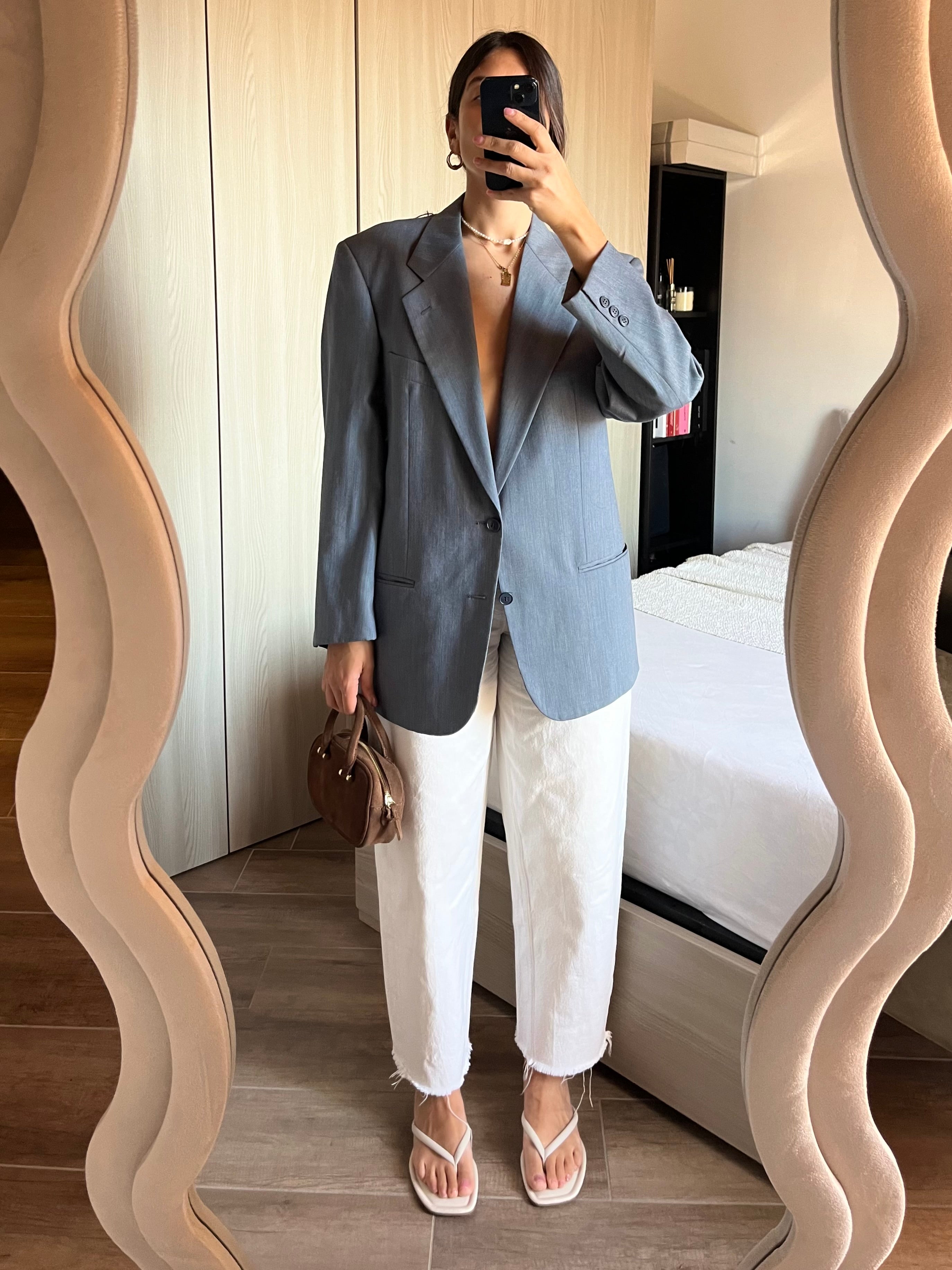 Blazer Sartoriale Monopetto Made in Italy in Fresco Lana blue sky