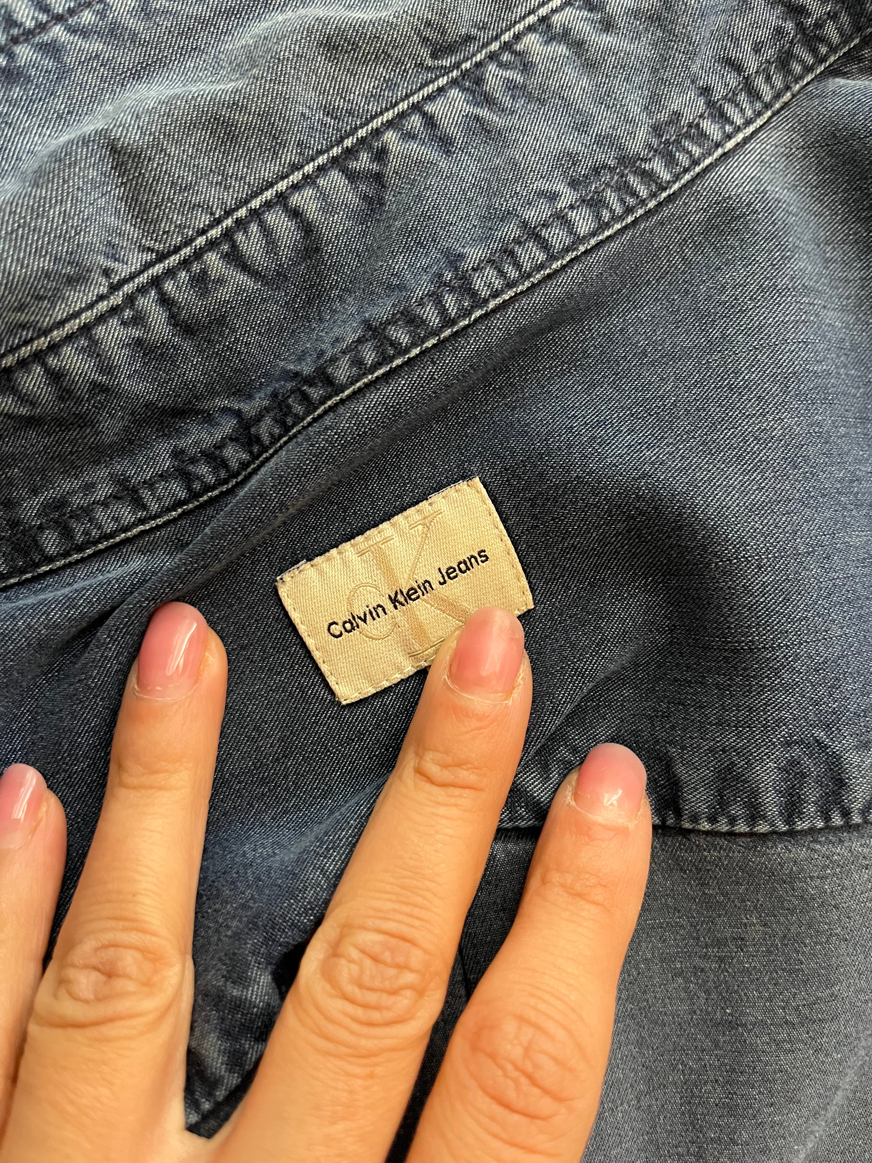 Camicia Calvin Klein Effetto Denim in Cotone setoso