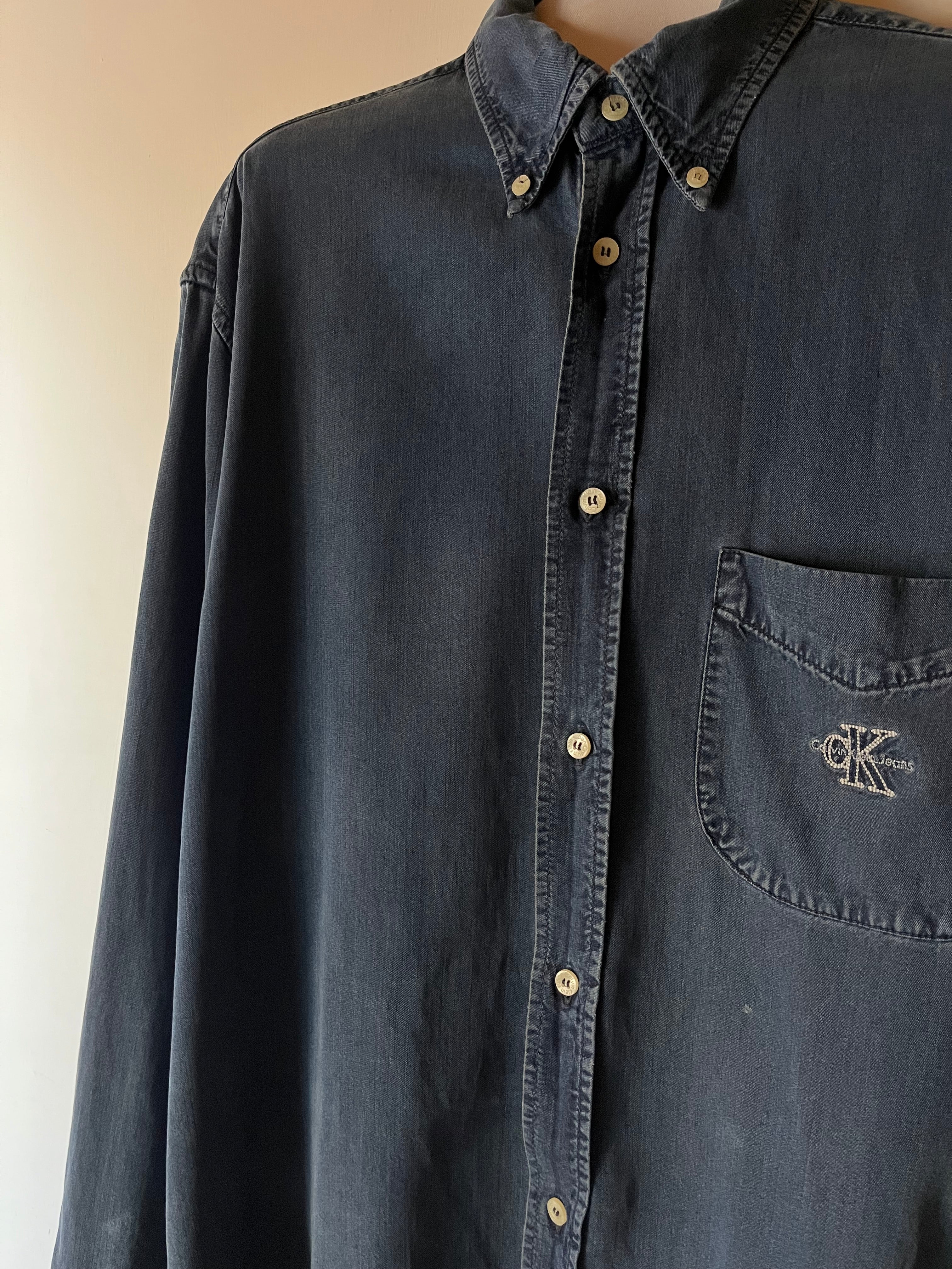 Camicia Calvin Klein Effetto Denim in Cotone setoso