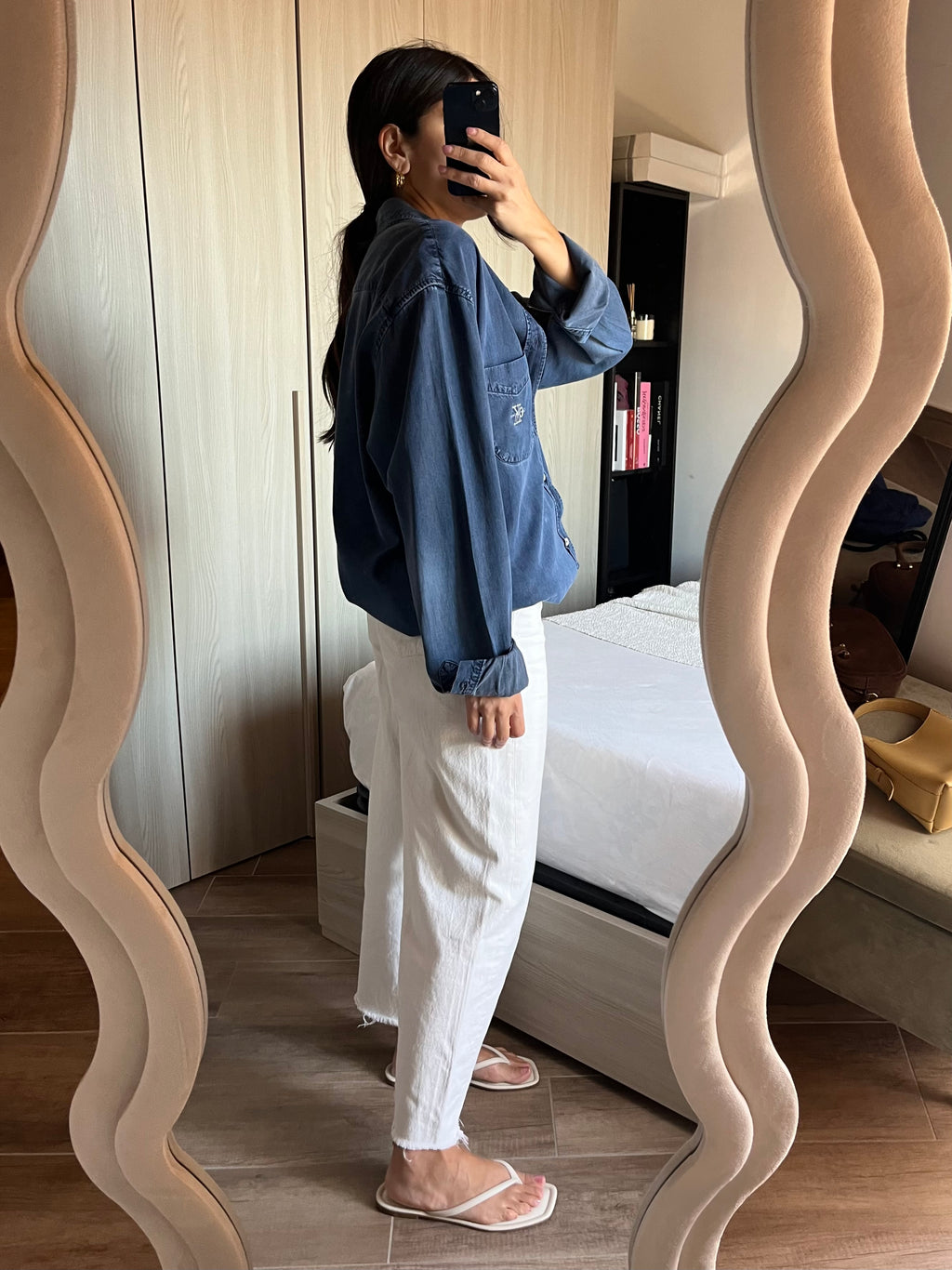 Camicia Calvin Klein Effetto Denim in Cotone setoso