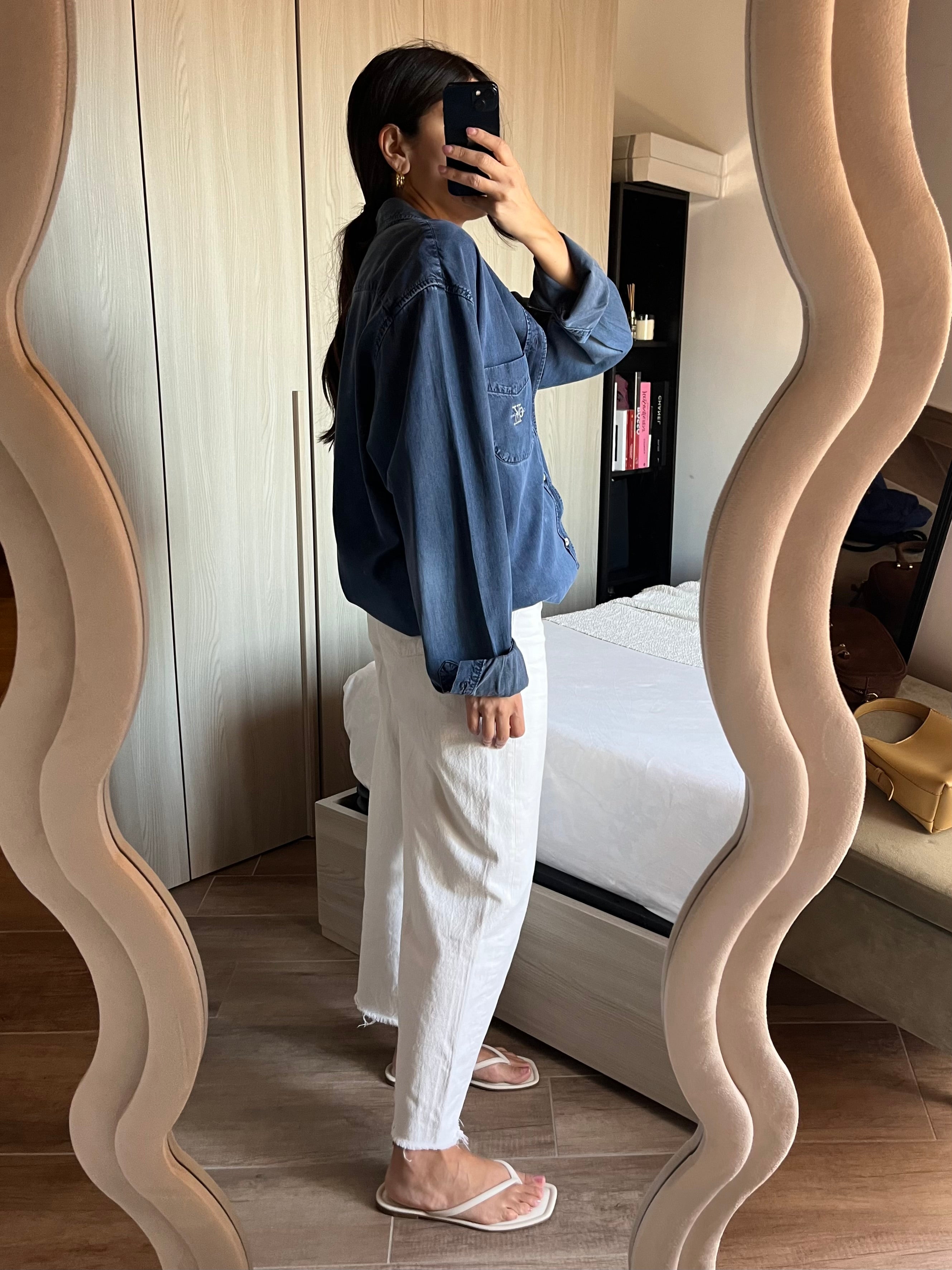 Camicia Calvin Klein Effetto Denim in Cotone setoso