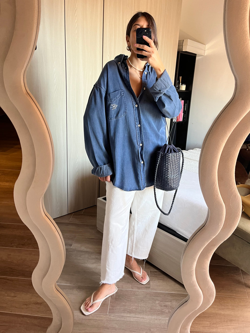 Camicia Calvin Klein Effetto Denim in Cotone setoso