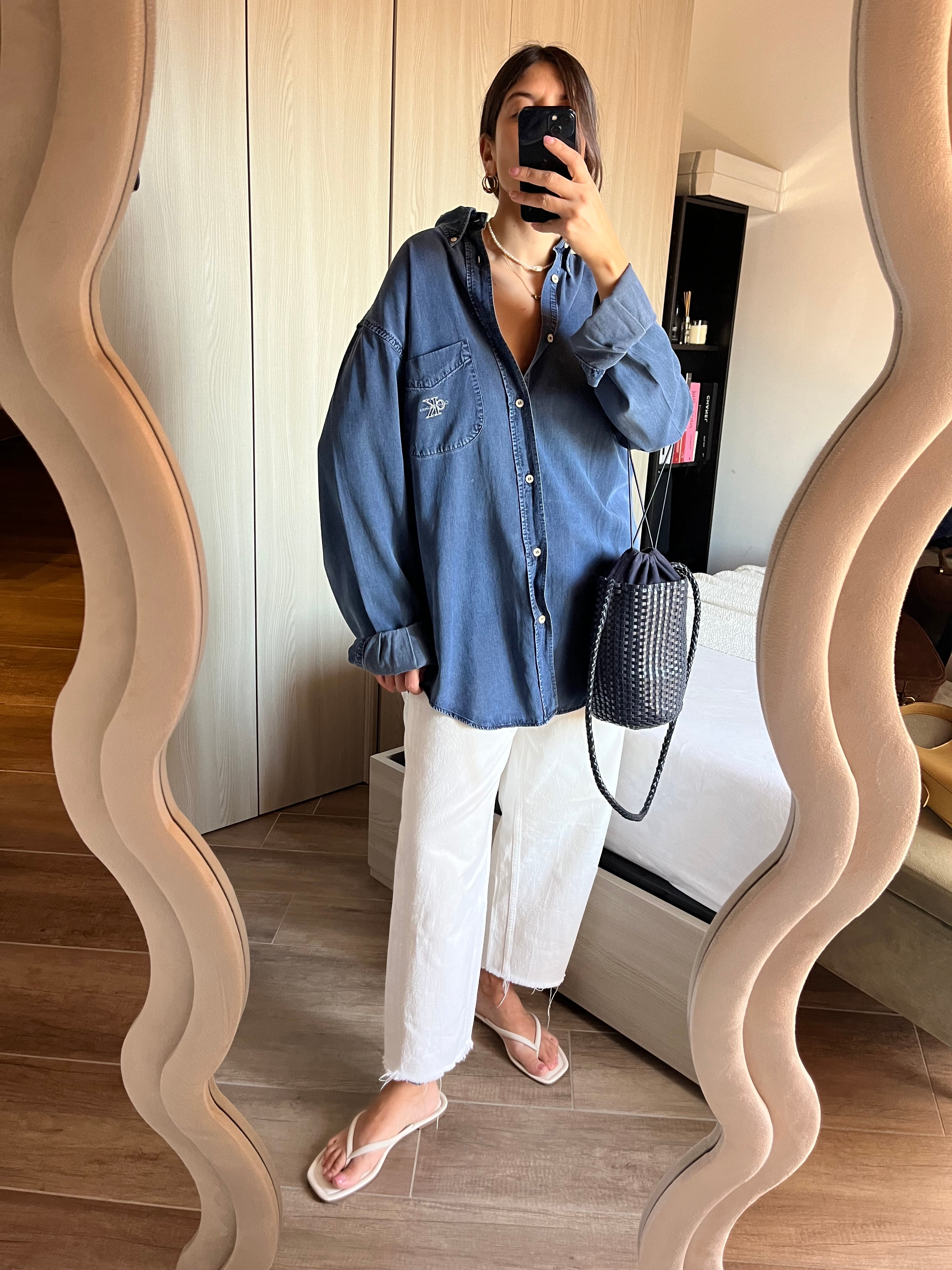 Camicia Calvin Klein Effetto Denim in Cotone setoso