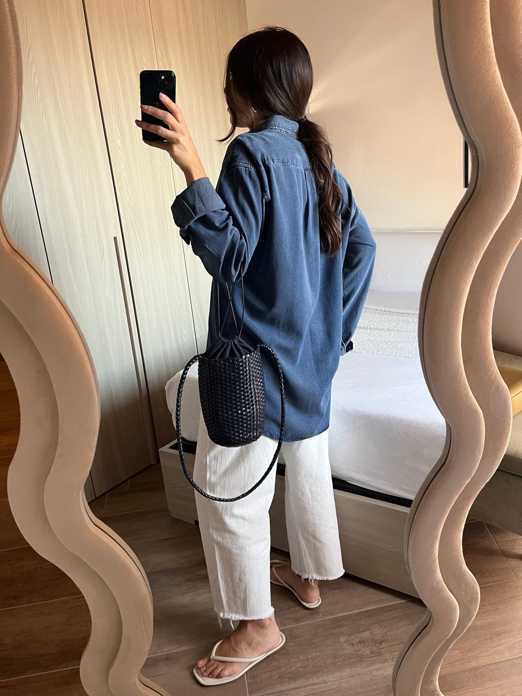 Camicia Calvin Klein Effetto Denim in Cotone setoso