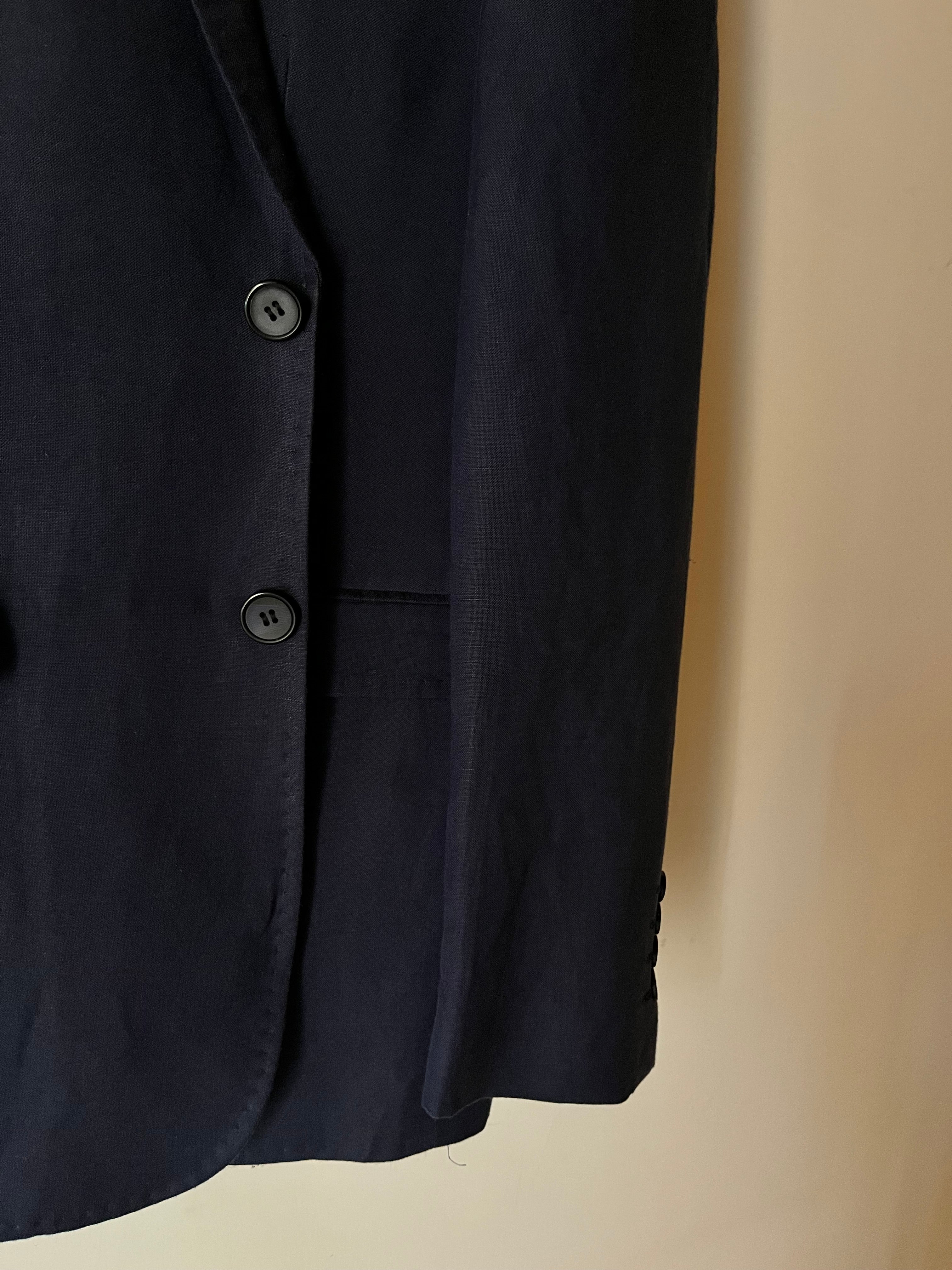 Blazer Sartoriale Made in Italy in Puro Lino Navy Essential