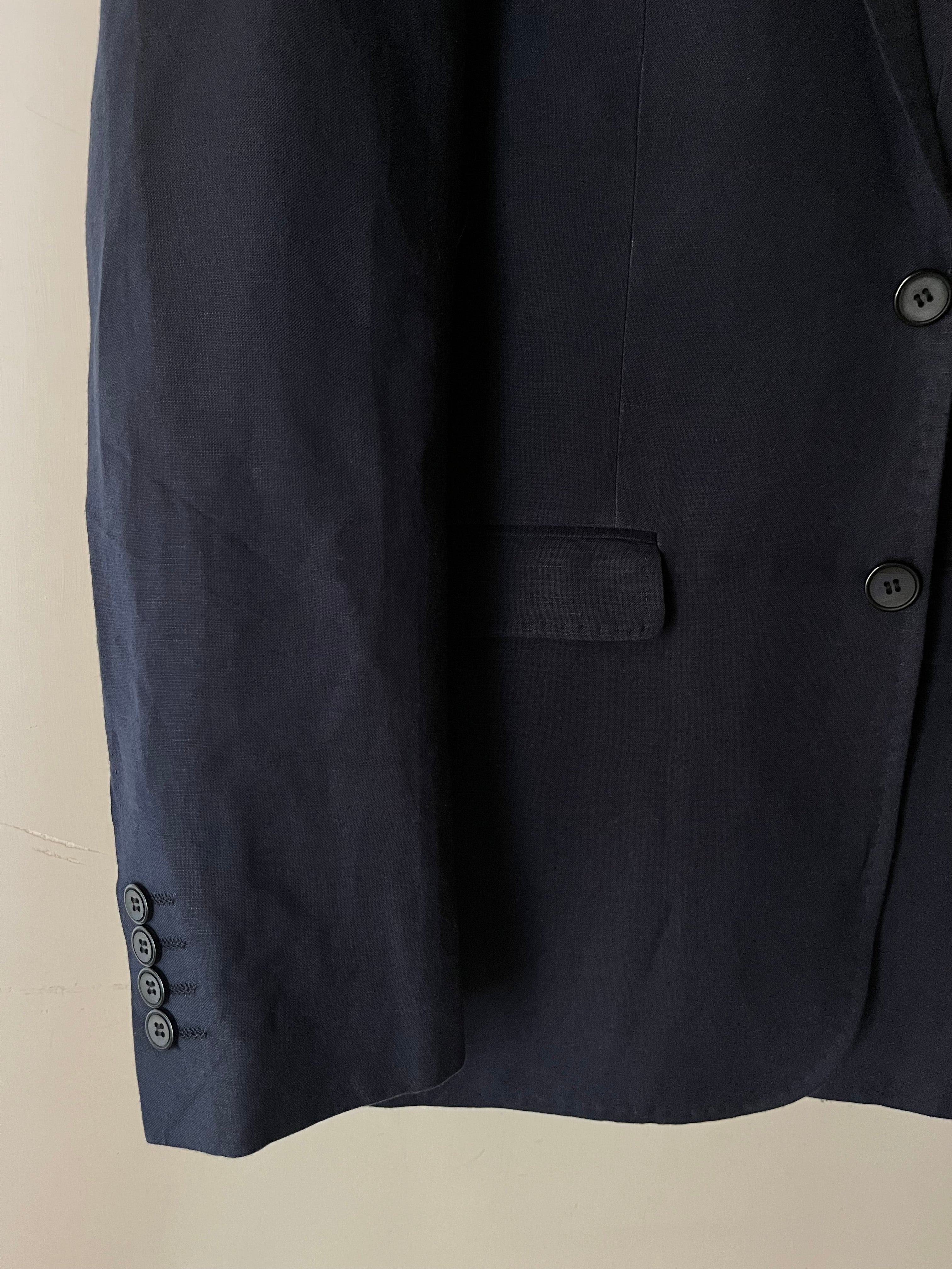 Blazer Sartoriale Made in Italy in Puro Lino Navy Essential