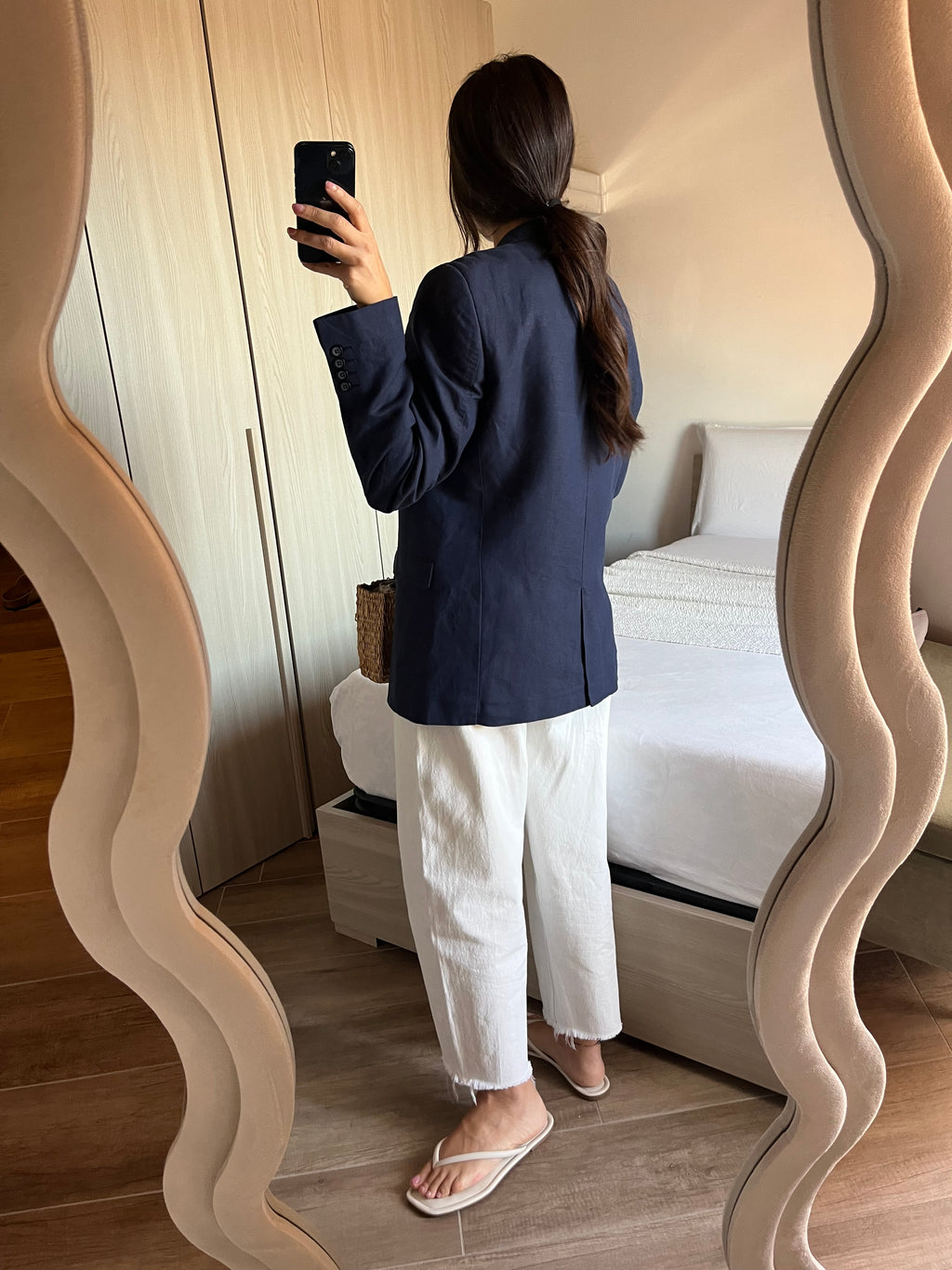 Blazer Sartoriale Made in Italy in Puro Lino Navy Essential