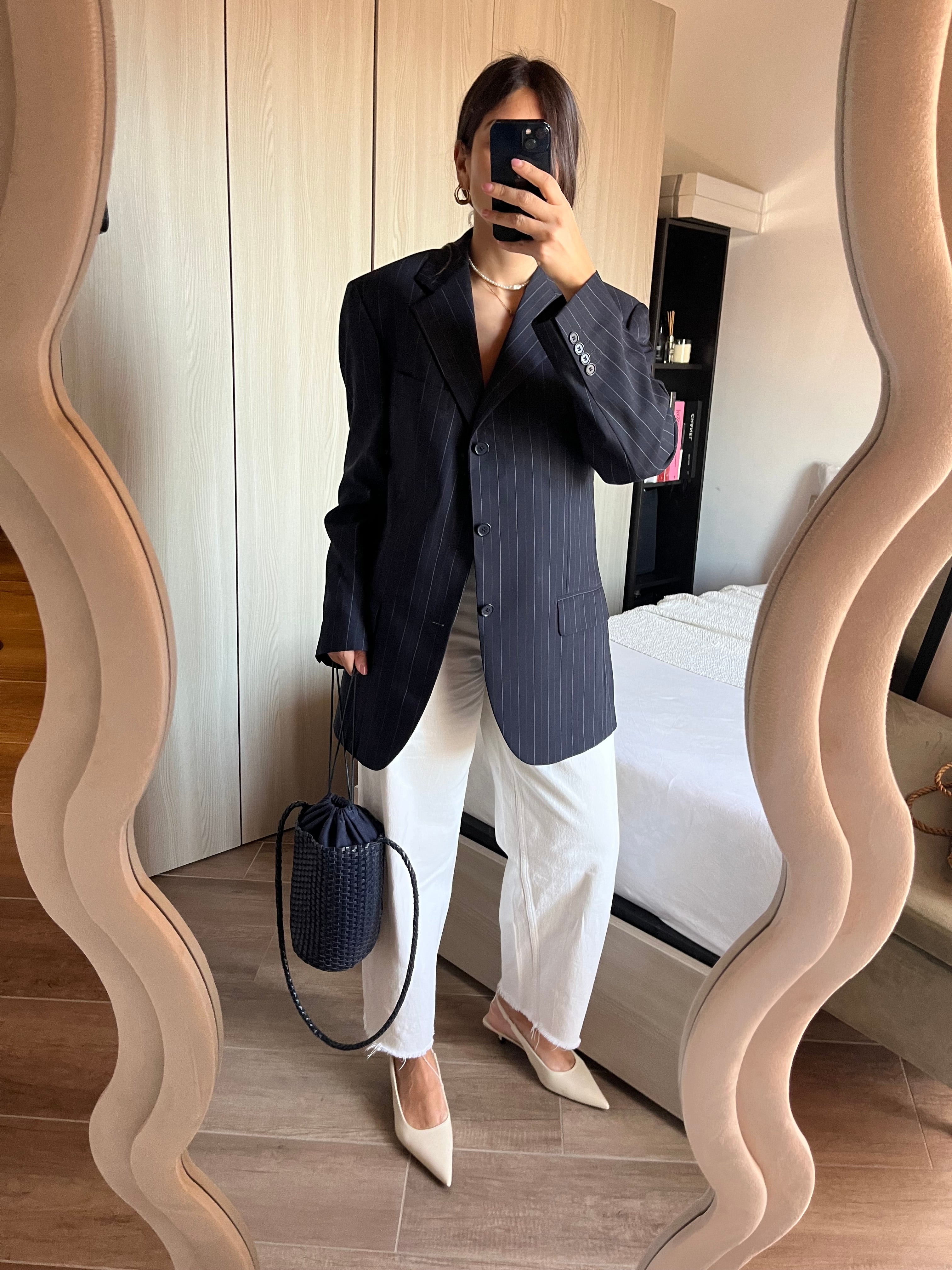 Blazer Sartoriale Gessato in Fresco Lana Bordeaux Navy Stripes bordeaux