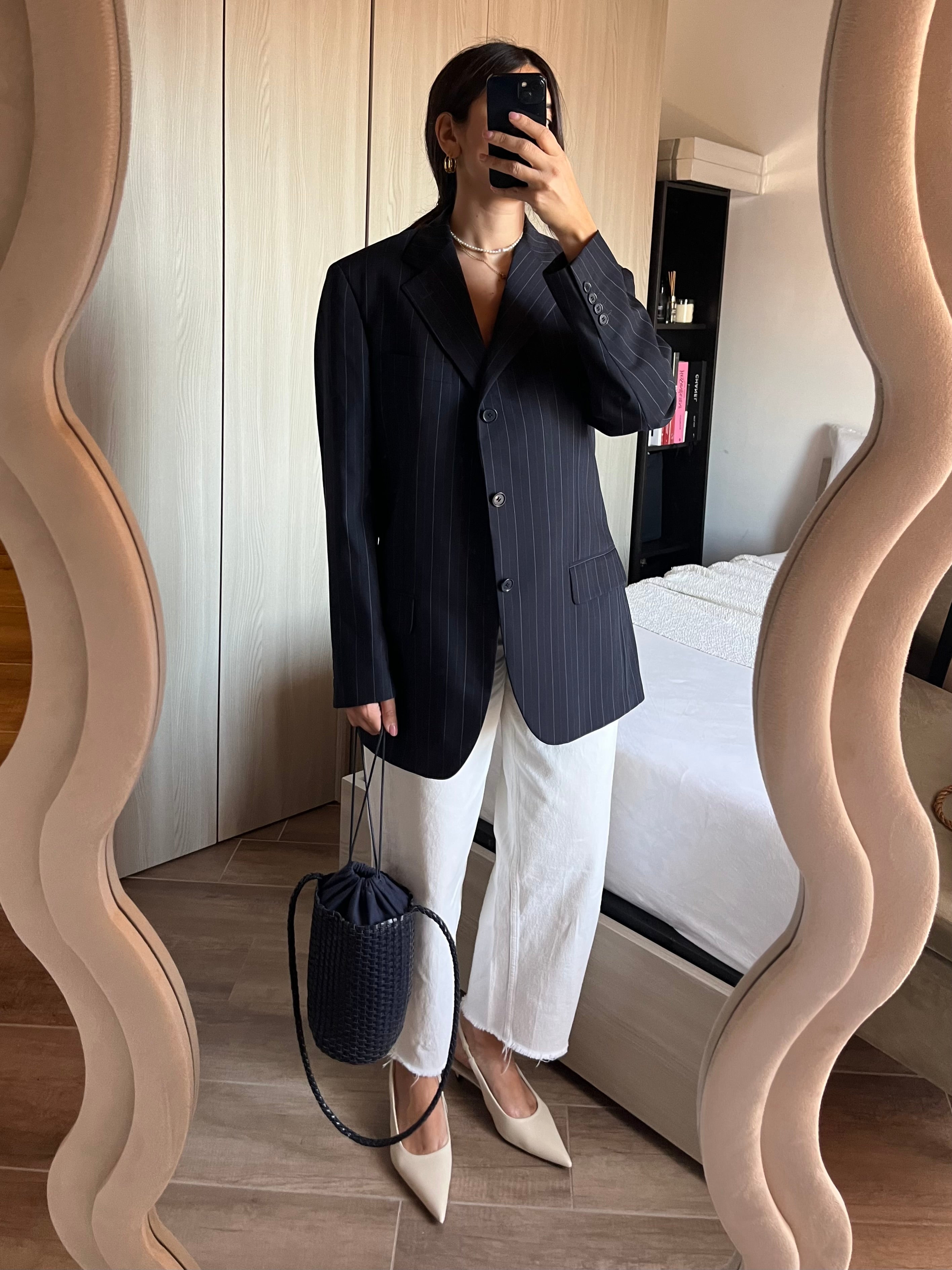 Blazer Sartoriale Gessato in Fresco Lana Bordeaux Navy Stripes bordeaux