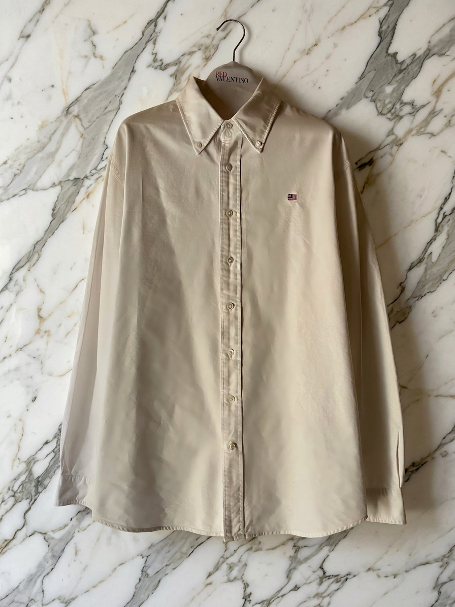 Camicia Ralph Lauren Oxford Flag Logo - Bianca